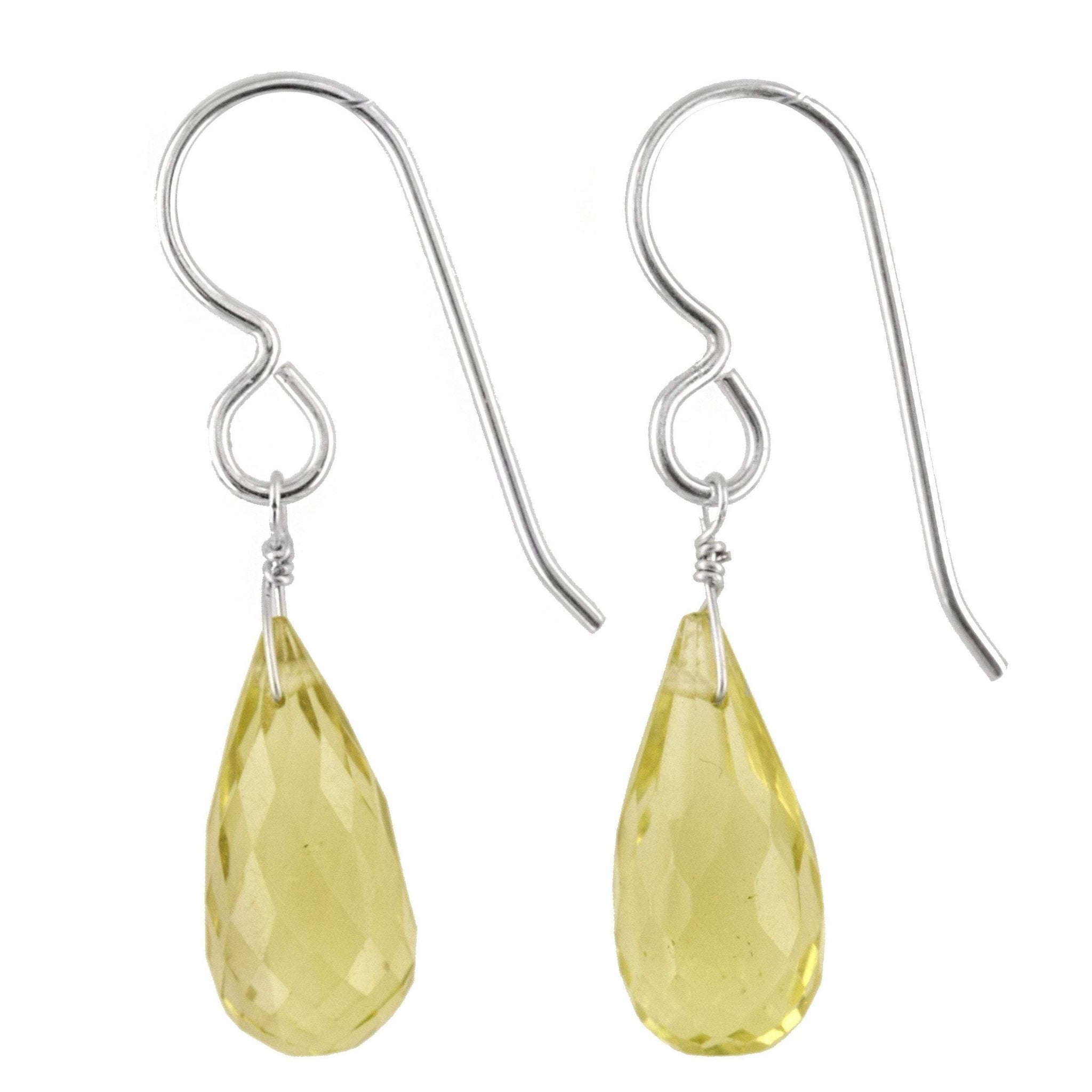 Lemon Quartz, Yellow Gemstone Earrings