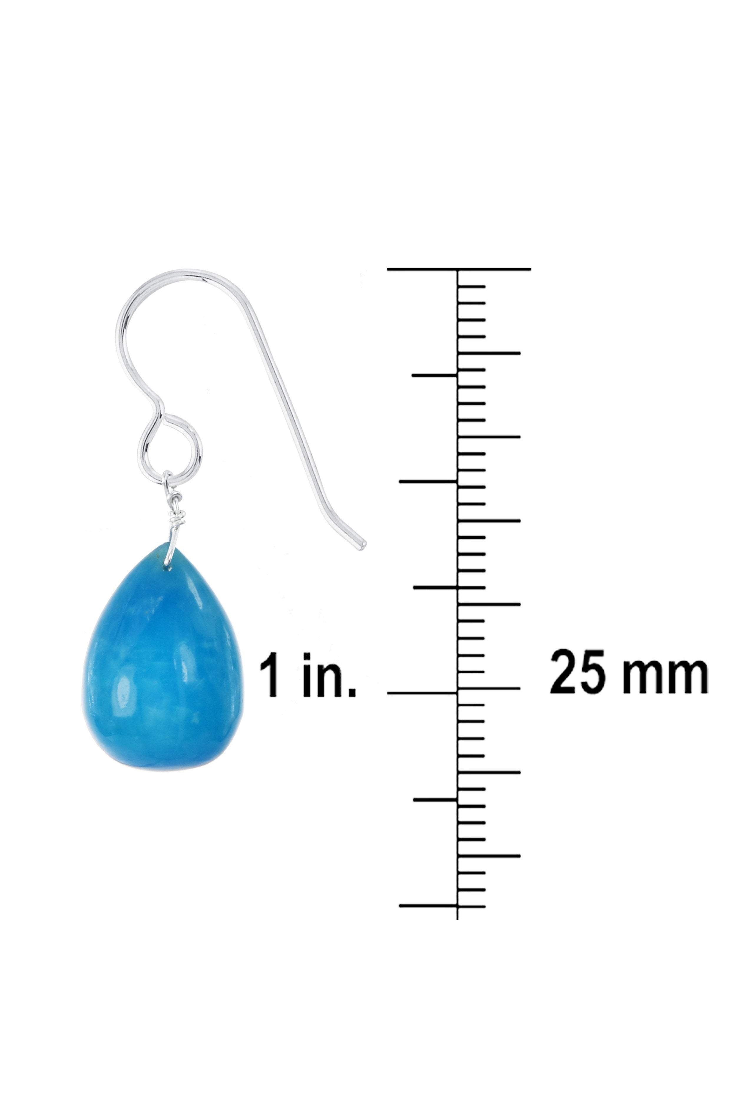 Blue Hemimorphite, Healing Gemstone Drop Earrings