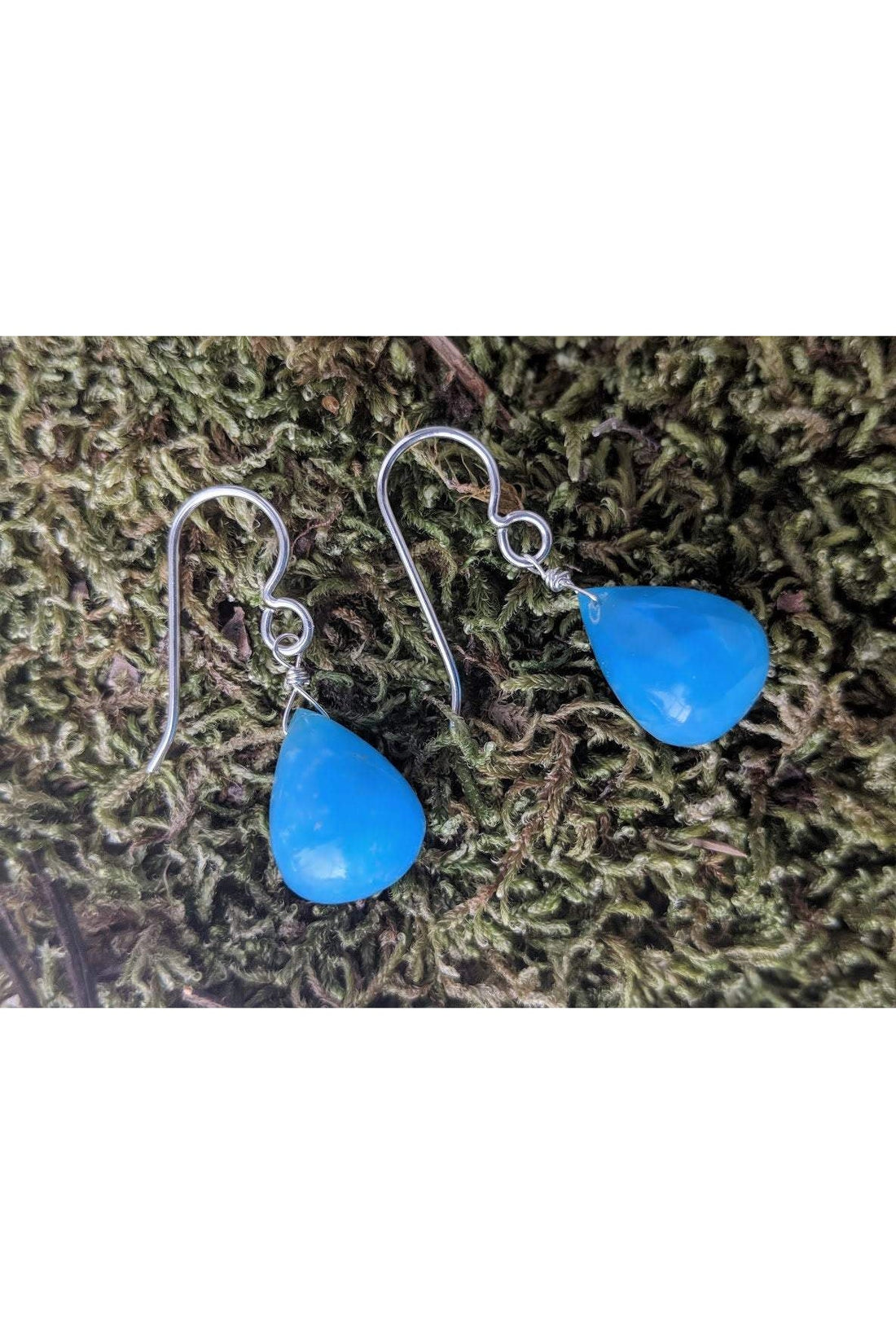 Blue Hemimorphite, Healing Gemstone Drop Earrings
