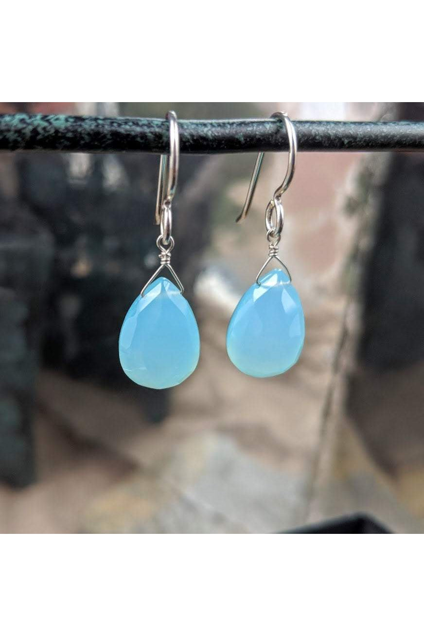 Light Blue Chalcedony Earrings