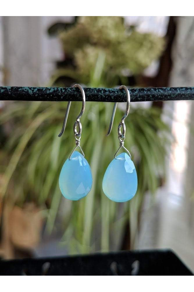Light Blue Chalcedony Earrings