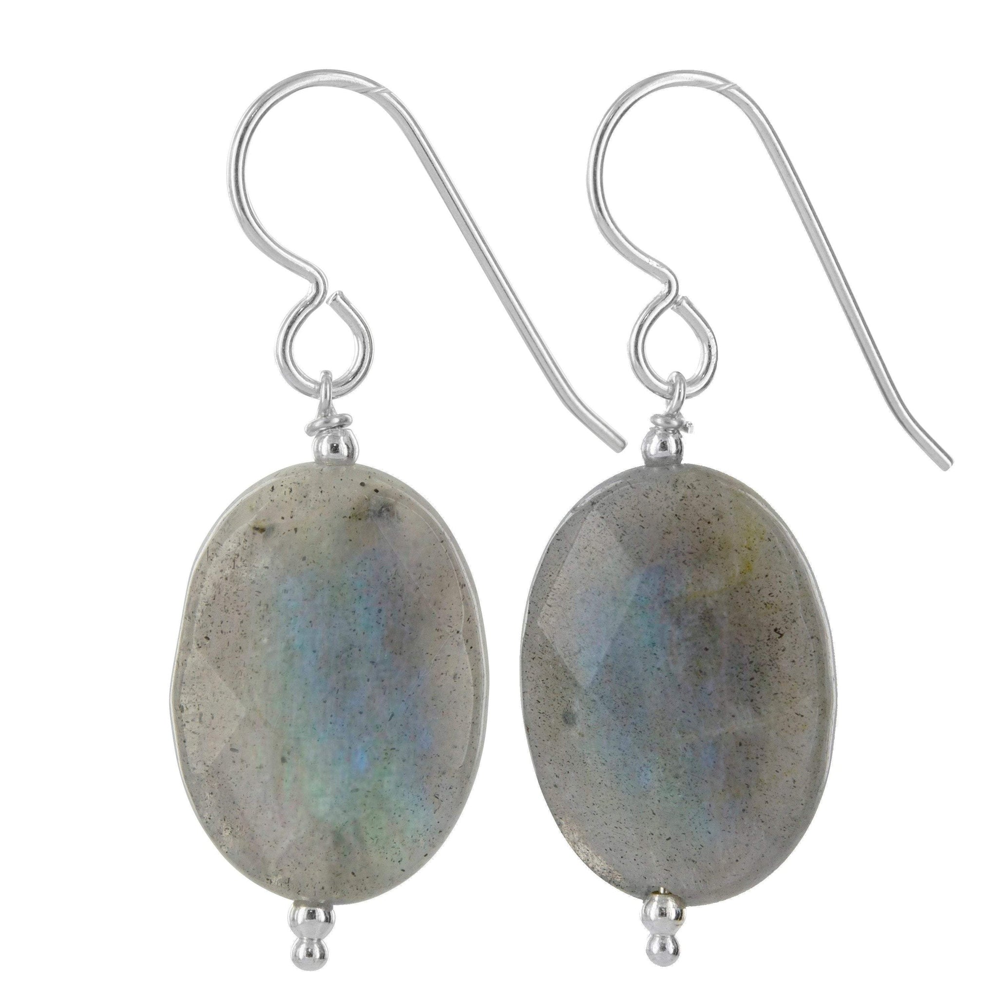 Oval Labradorite Gemstone Earrings