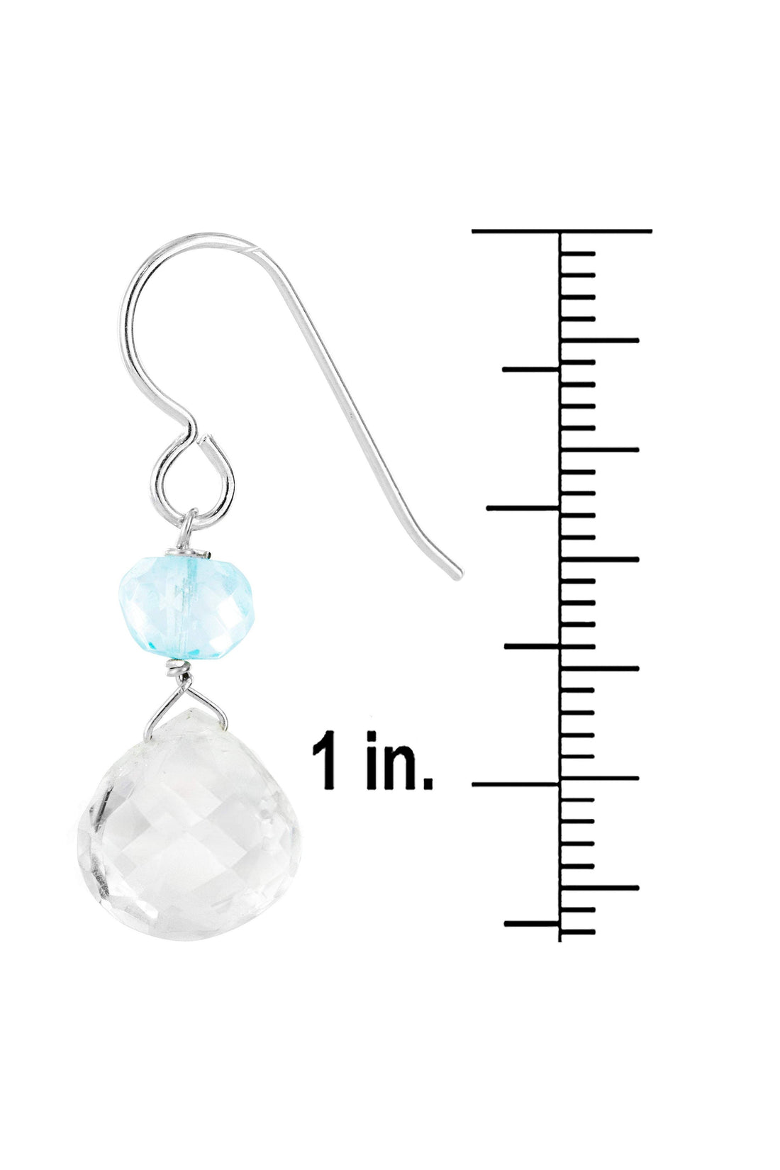Blue Quartz, Rock Crystal Silver Dainty Gemstone Earrings