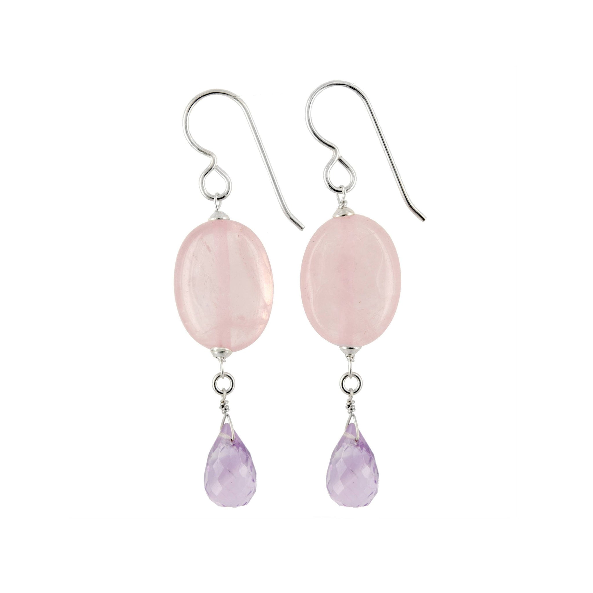 Pink Amethyst, Quartz Handmade Earrings