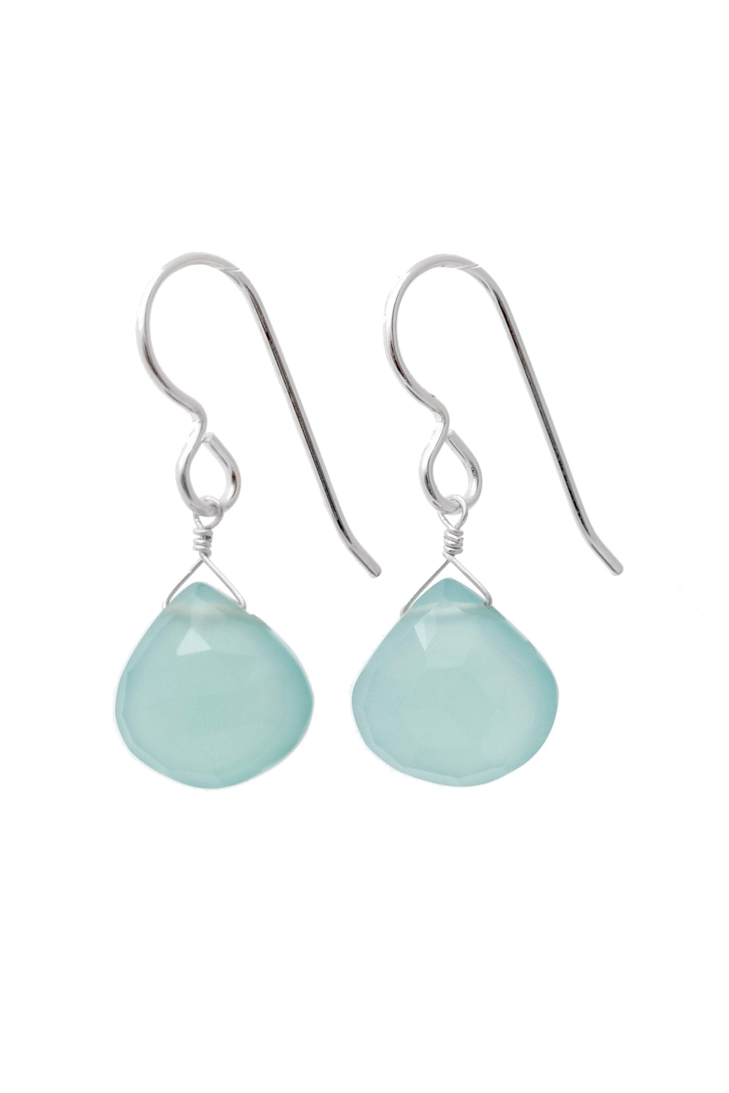 Baby Blue Chalcedony Gemstone Earrings, Black Friday Deal