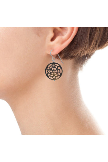 Round Mother of Pearl Silver Earrings