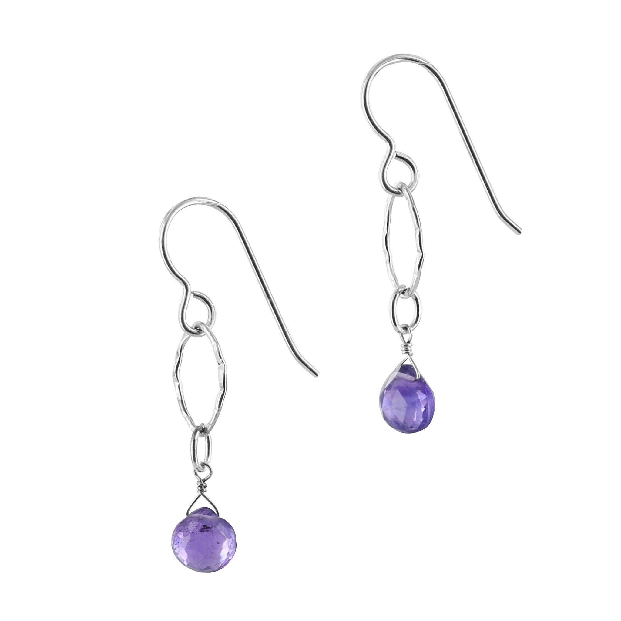 Dainty Amethyst Genuine Gemstone Earrings