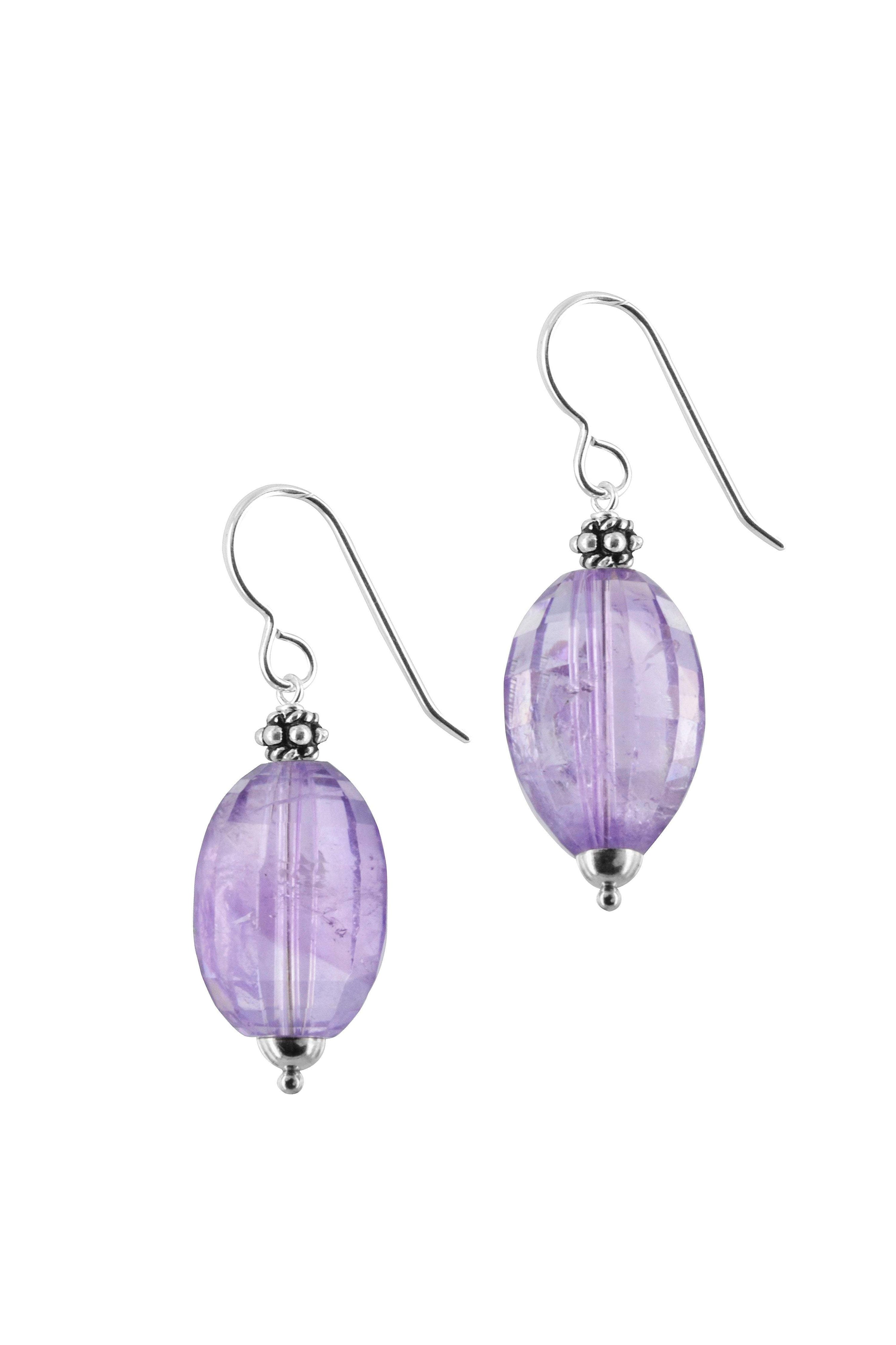 Large Amethyst Dangle Earrings