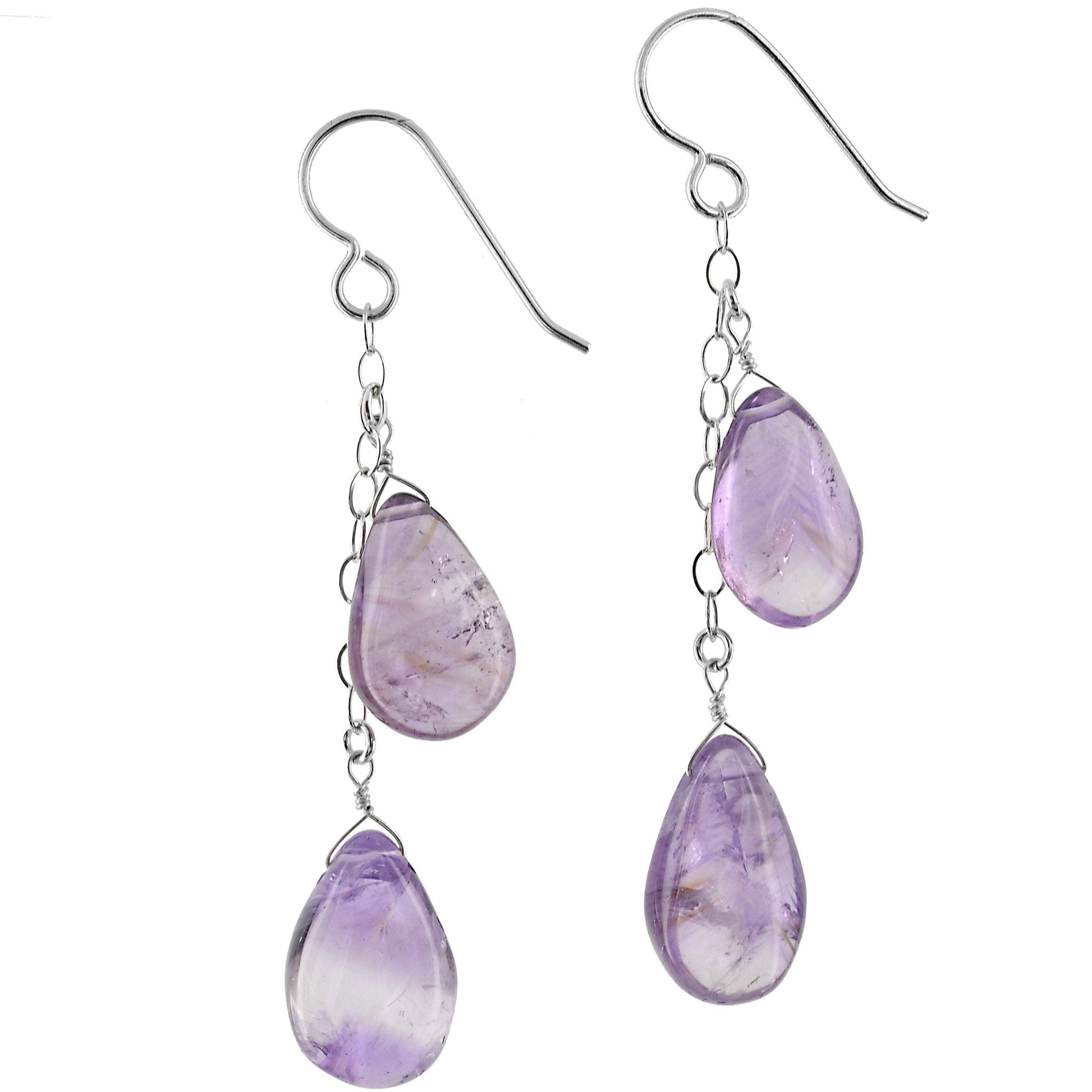 Amethyst Long Gemstone Earrings