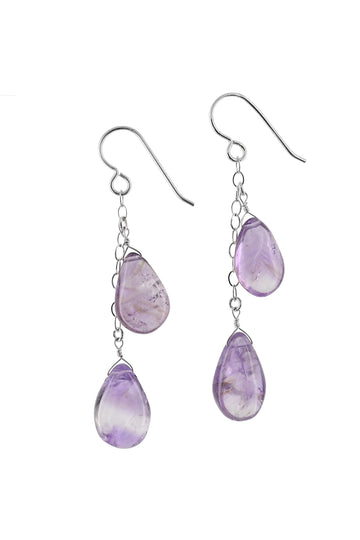 Amethyst Long Gemstone Earrings