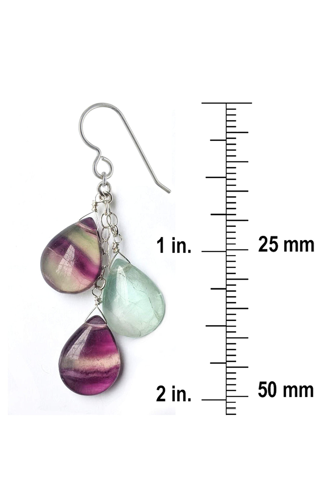 Fluorite Gemstone Pastel Earrings