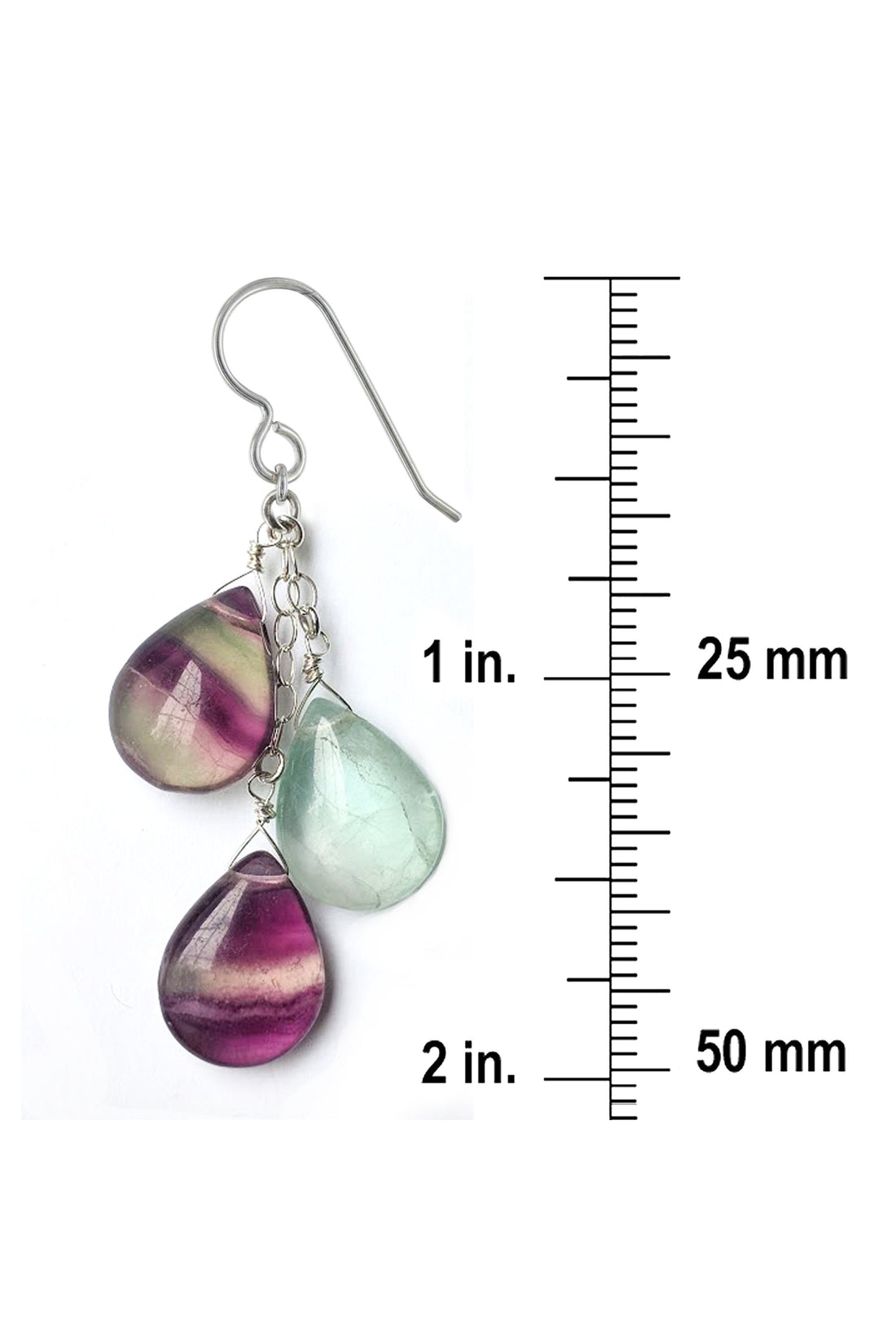 Fluorite Pastel Gemstone Dangle Earrings