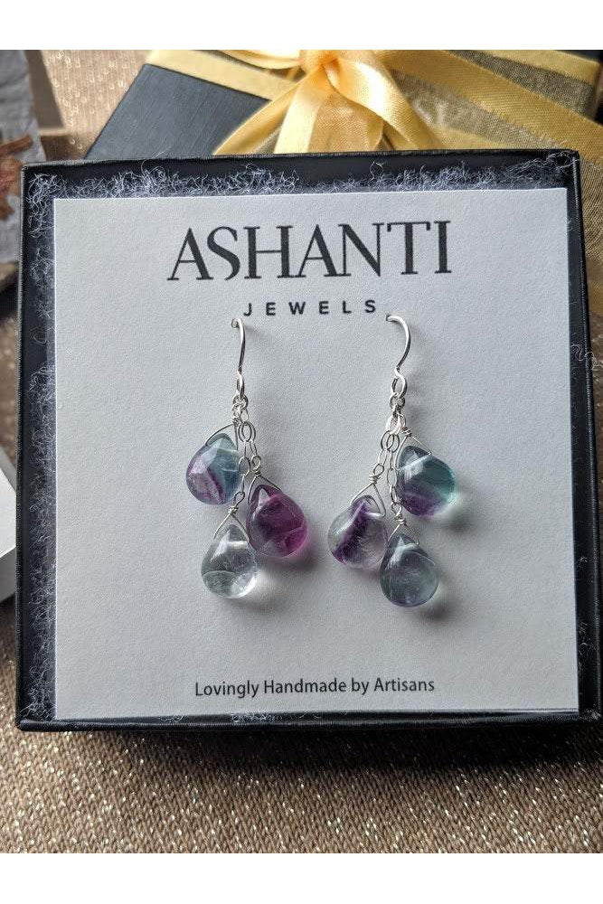 Fluorite Gemstone Pastel Earrings