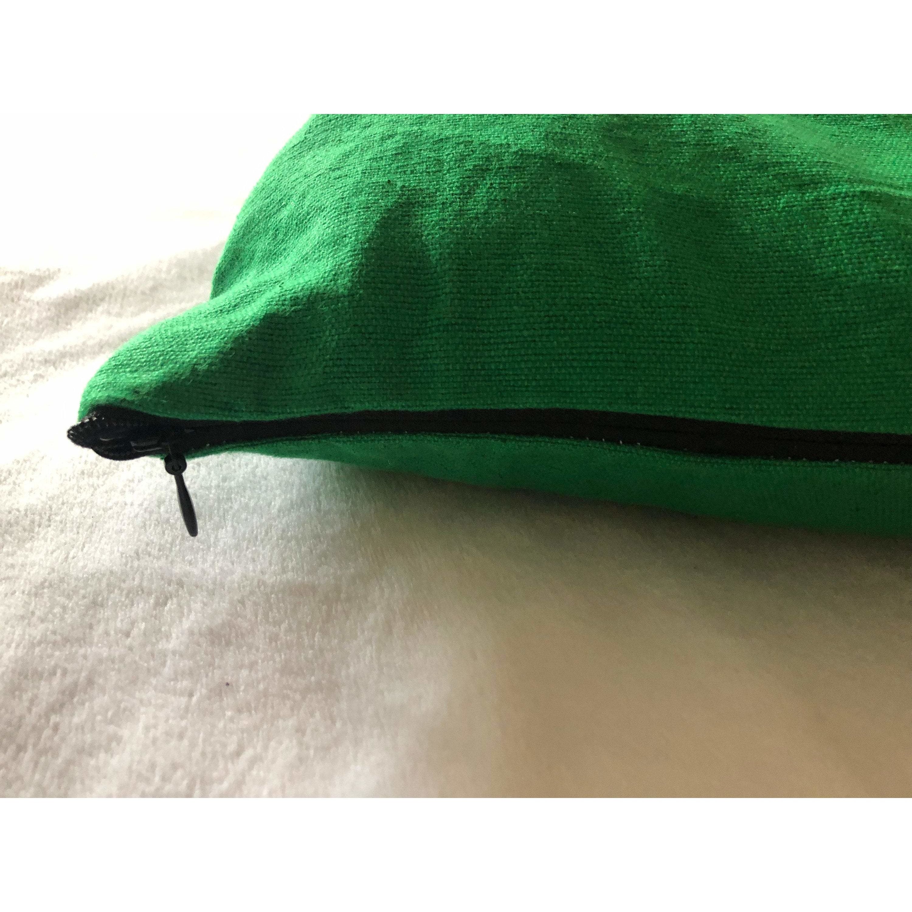 Lumbar Color Block Green, Navy Pillows, 12x26