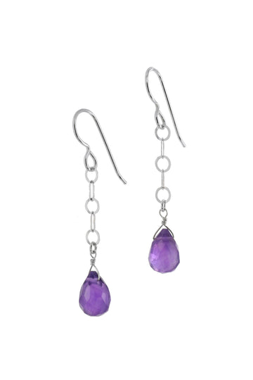 Amethyst Purple Gemstone Dangle Earrings