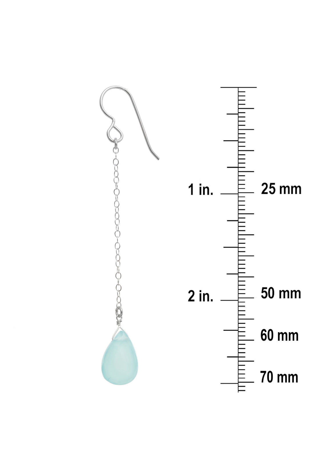 Long Blue Chalcedony Genuine Gemstone Earrings