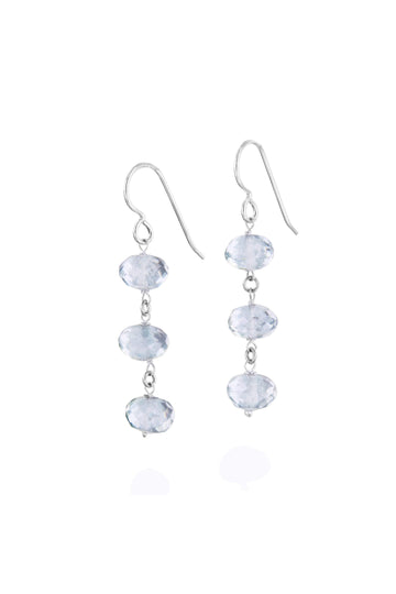Light Blue Silver Dangling Earrings