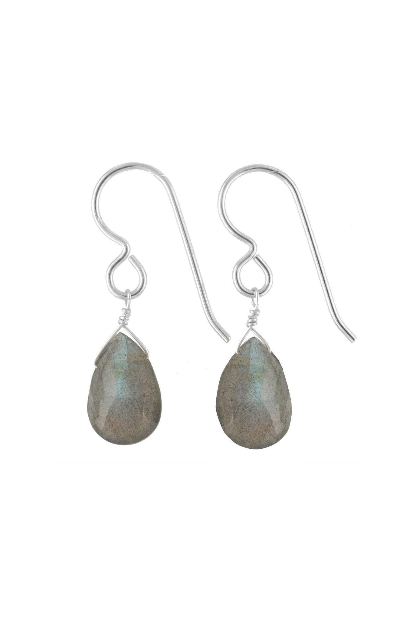 Minimalist Earrings, Labradorite Gemstones