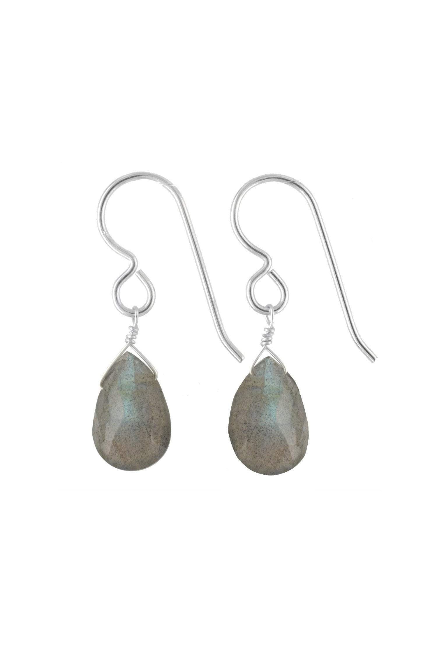 Minimalist Earrings, Labradorite Gemstones