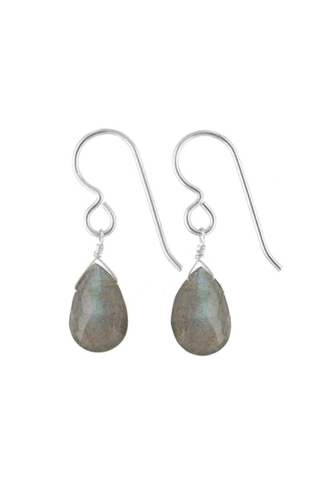 Minimalist Earrings, Labradorite Gemstones