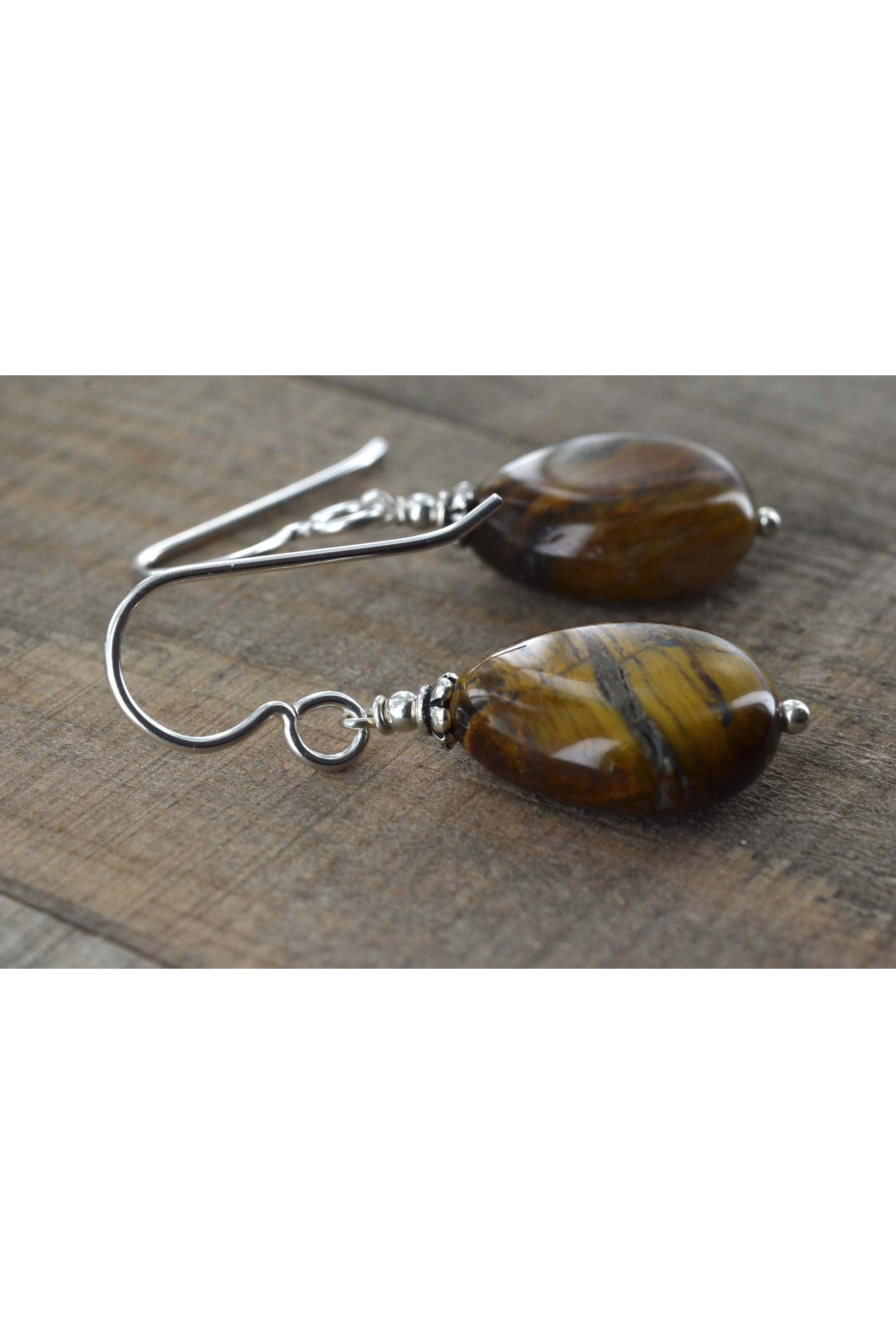 Tigers Eye Drop Earrings