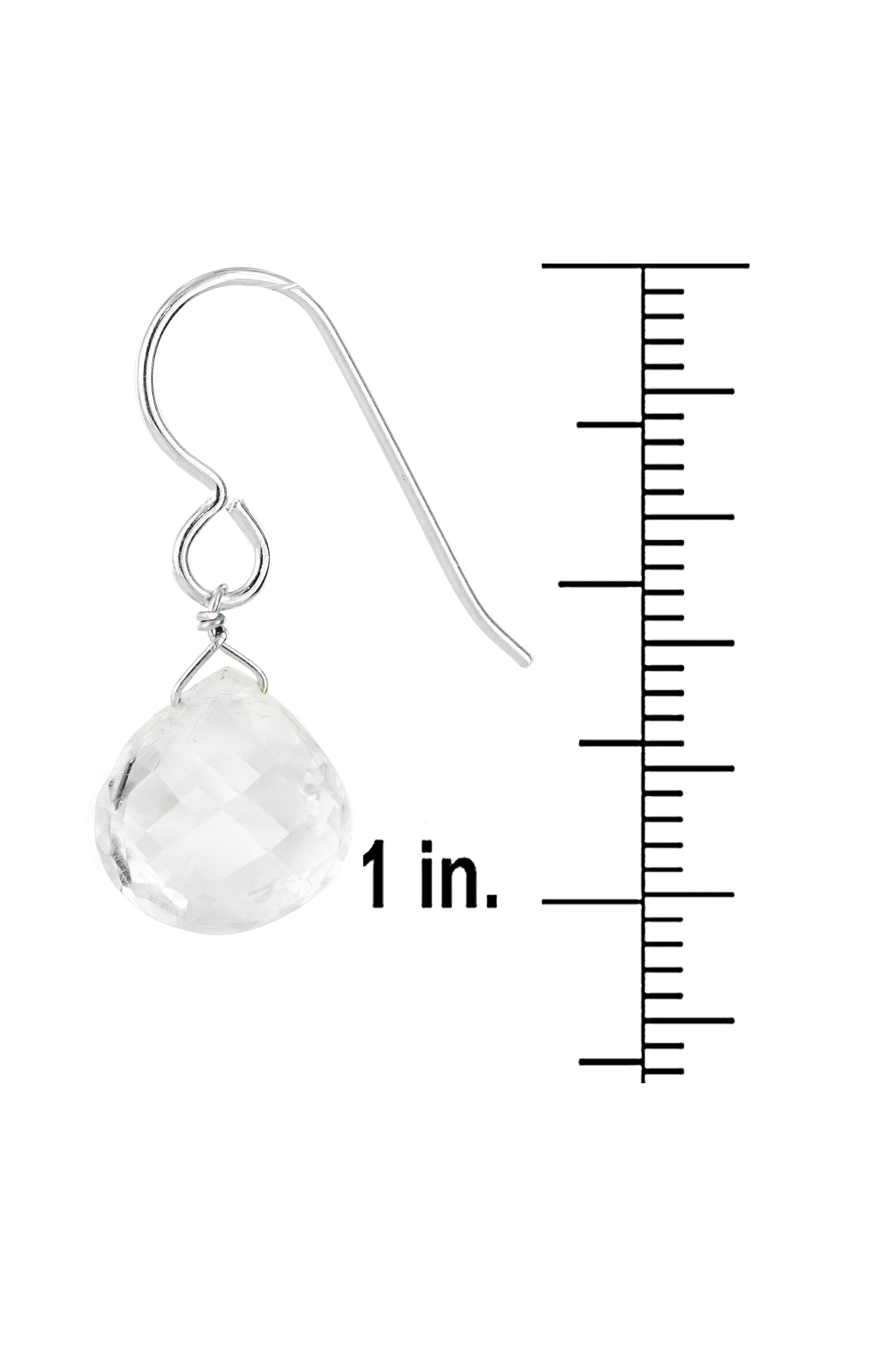 Rock Crystal Quartz Silver Dainty Silver Teardrop Earrings