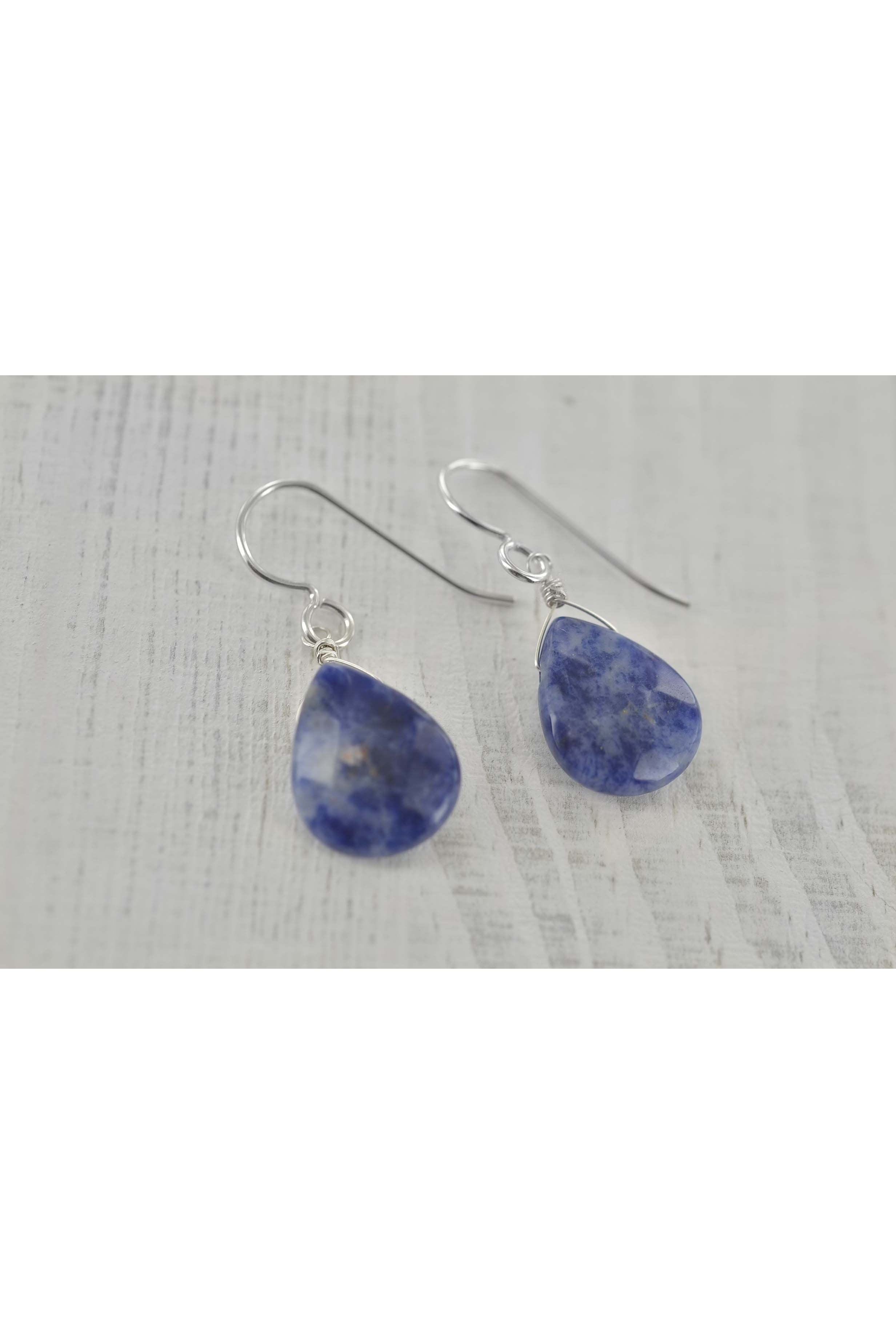 Dark Blue Gemstone Sodalite Earrings