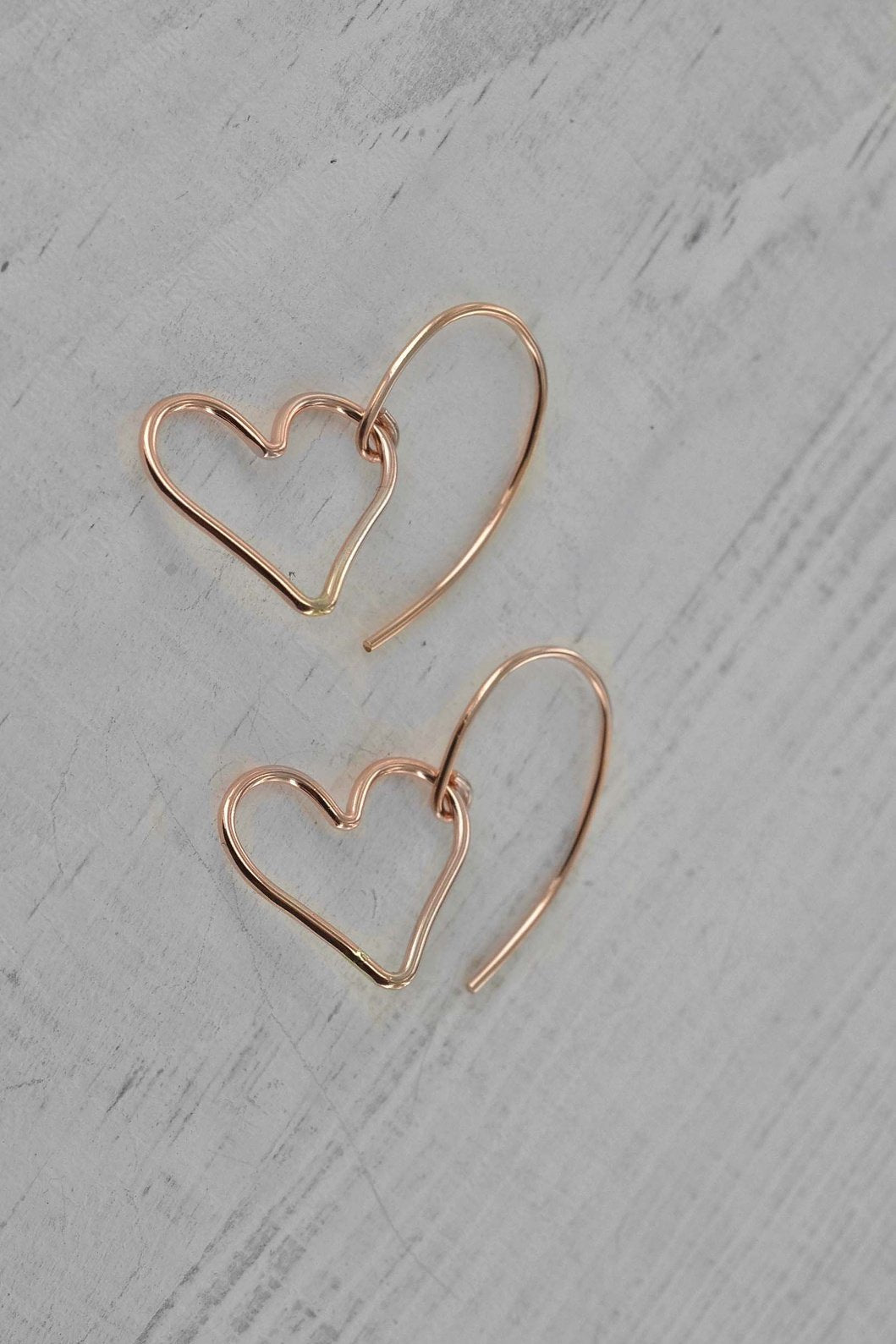 Rose Gold Heart Earrings