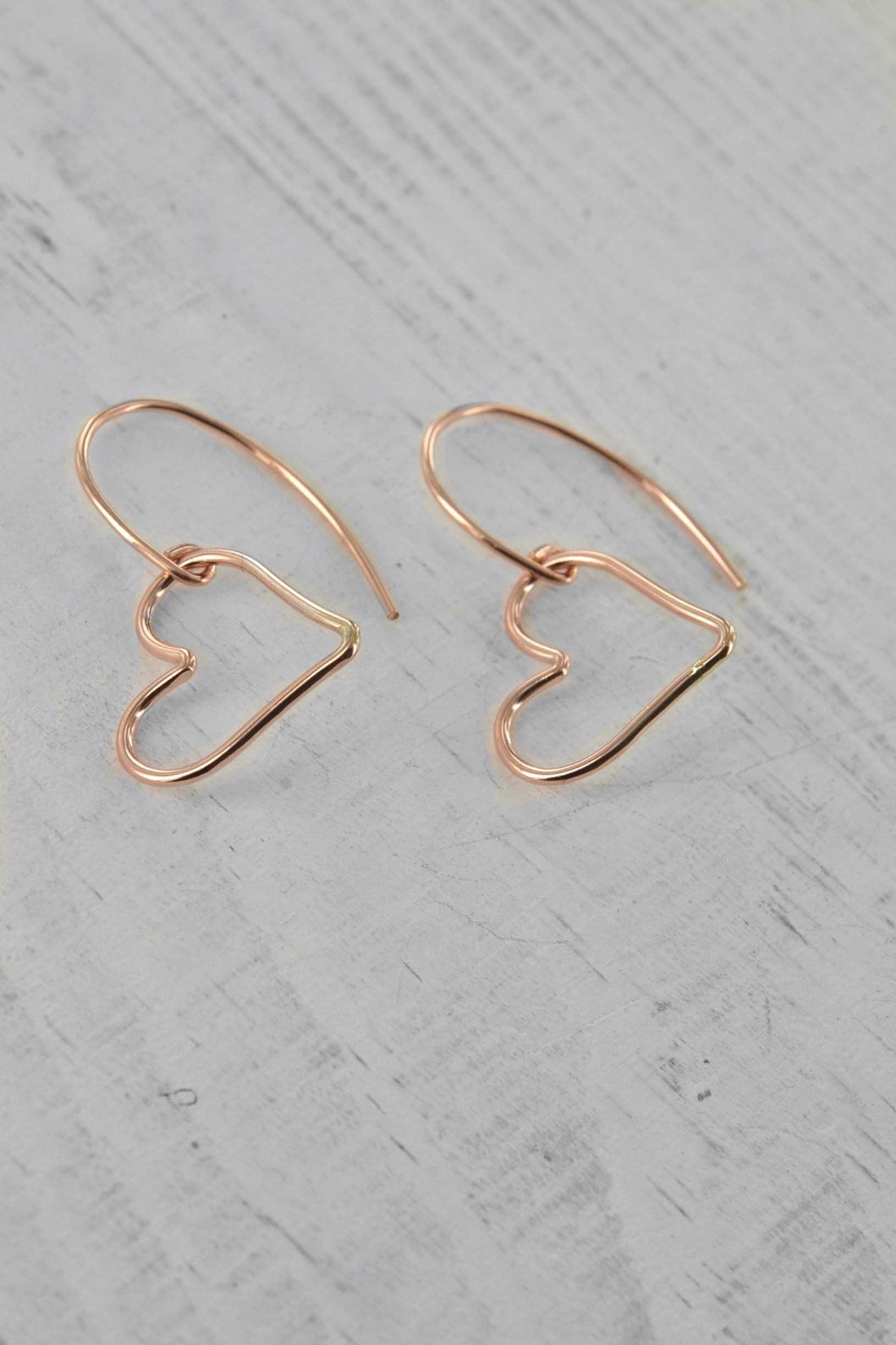 Rose Gold Heart Earrings