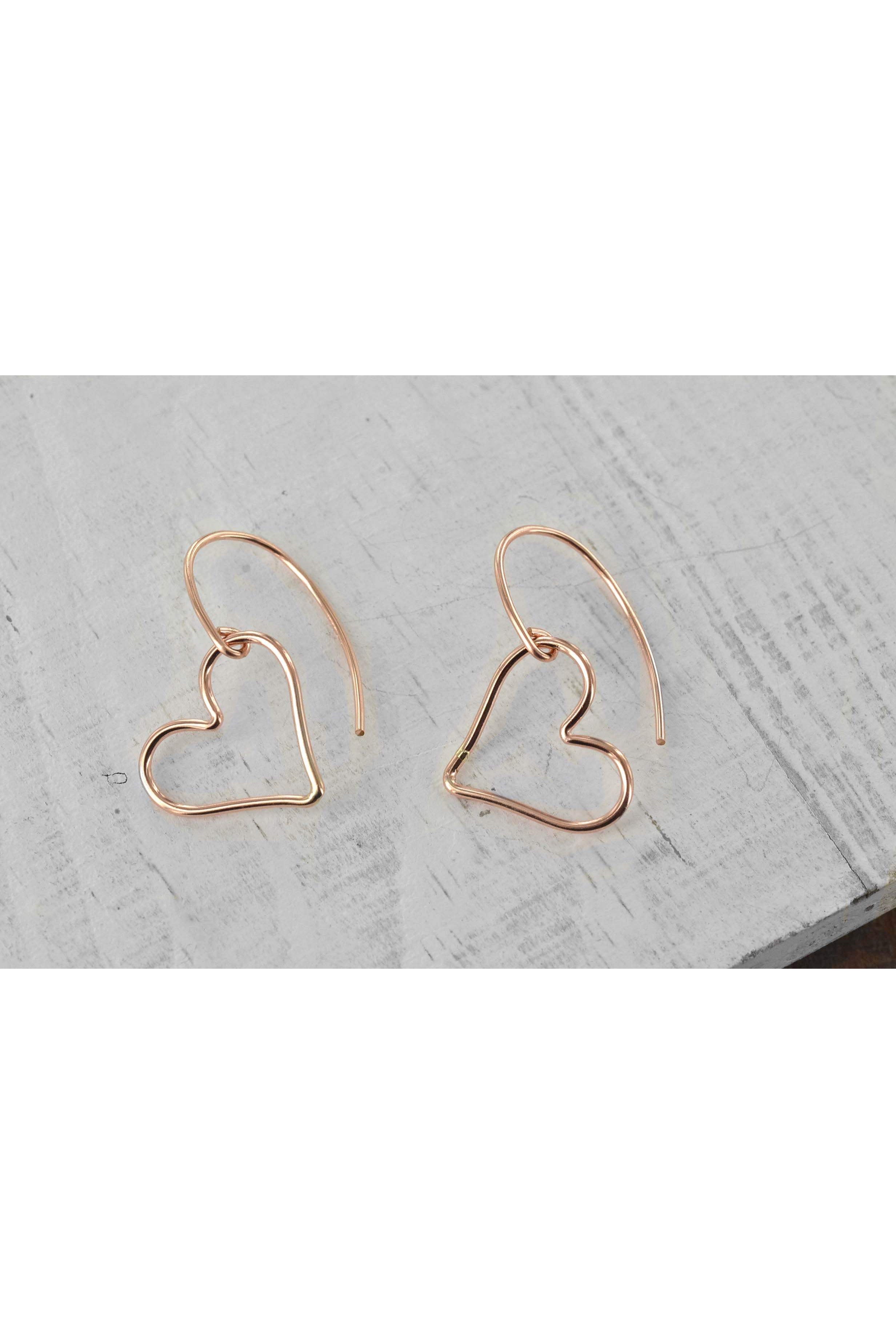 Rose Gold Heart Earrings
