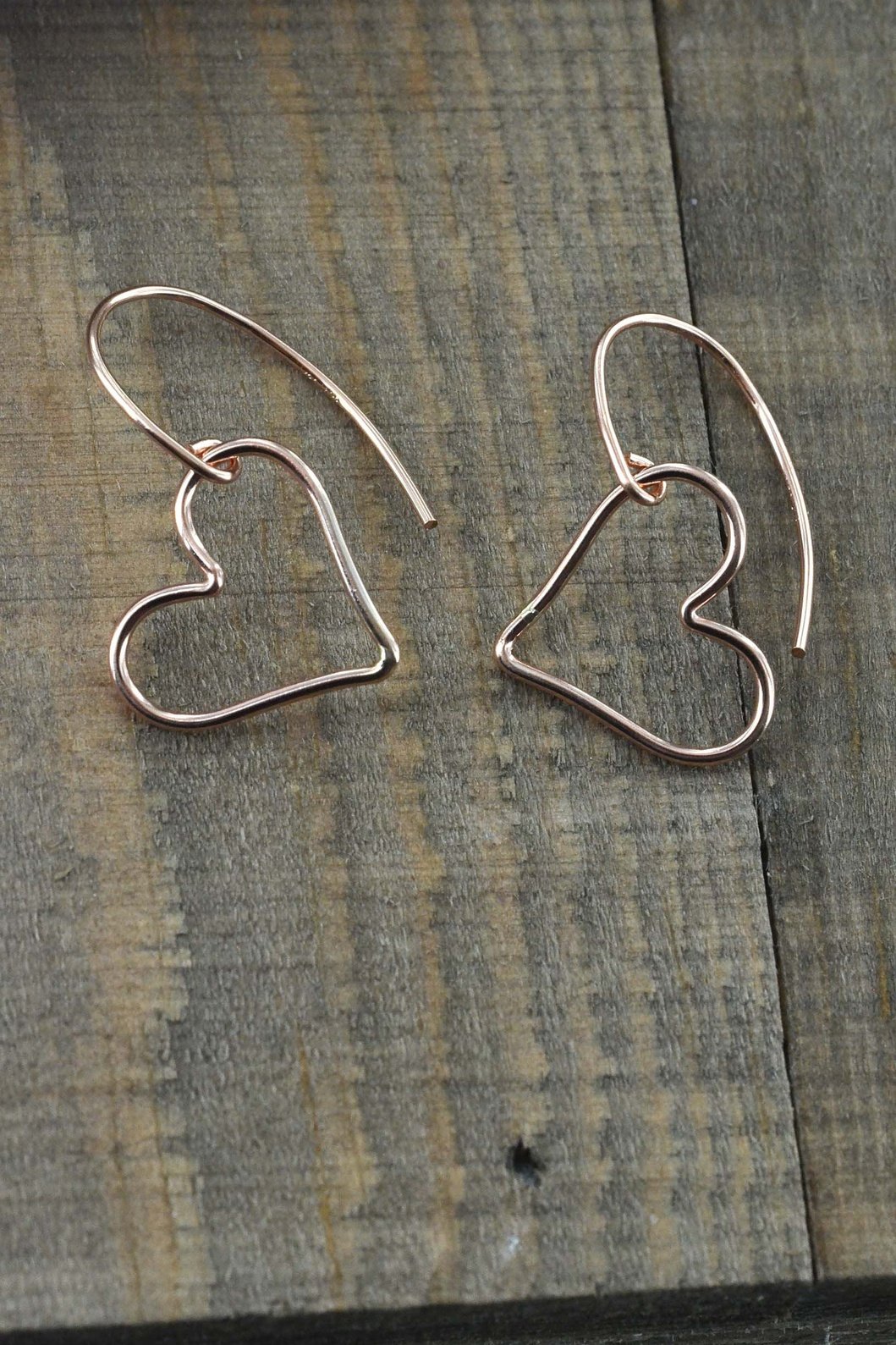 Rose Gold Heart Earrings