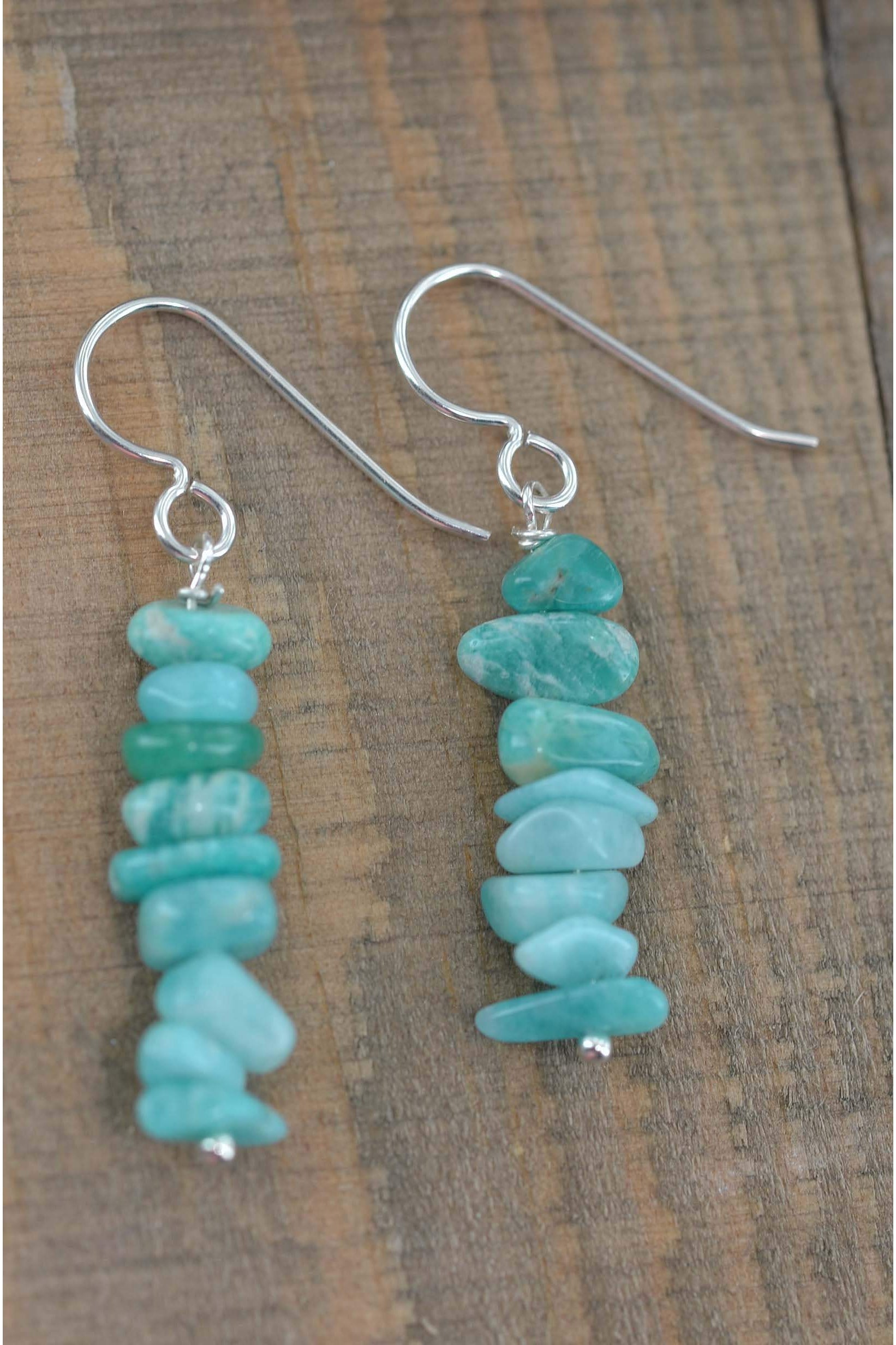 Blue Amazonite Dangle Earrings