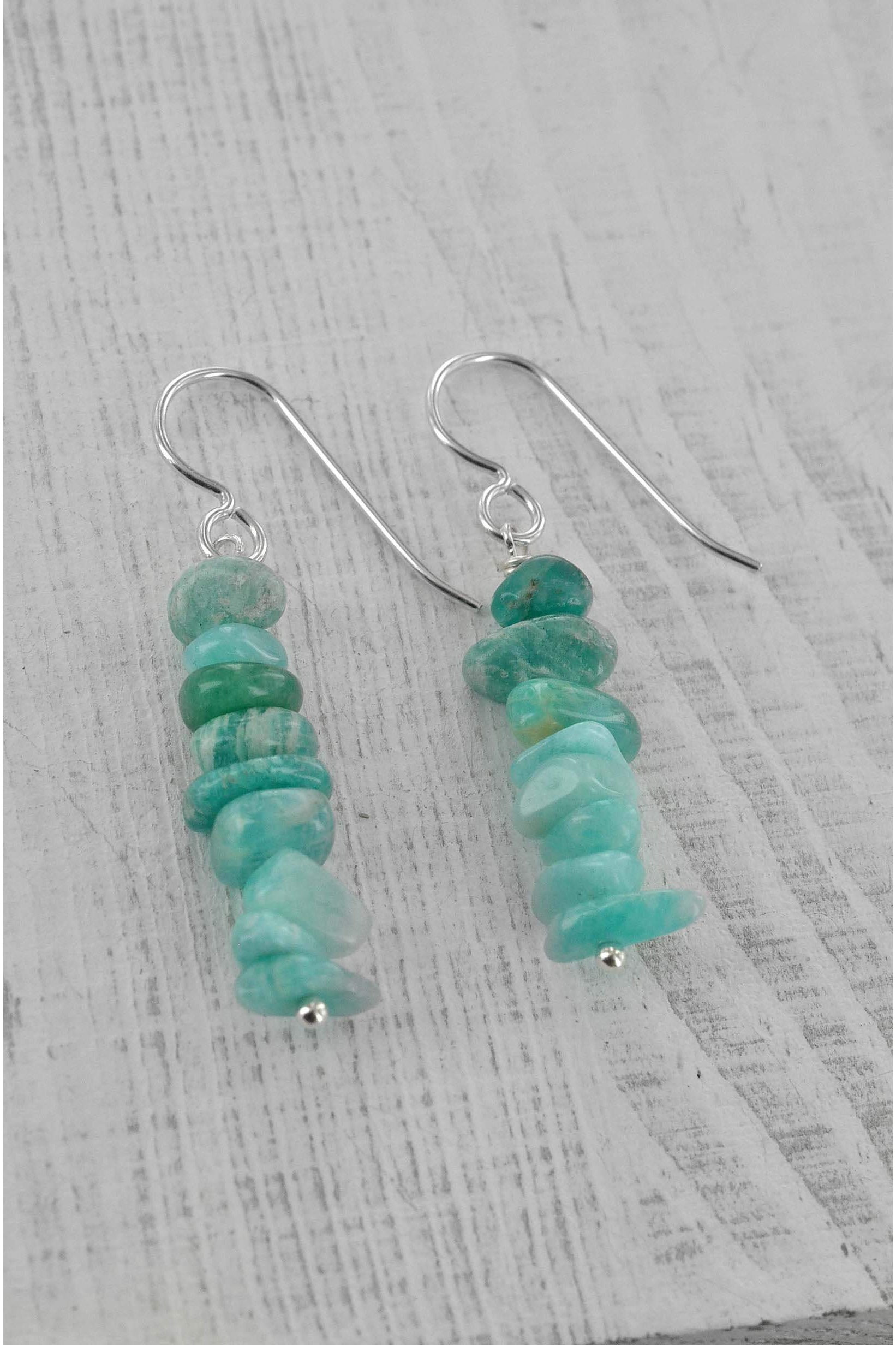 Blue Amazonite Dangle Earrings