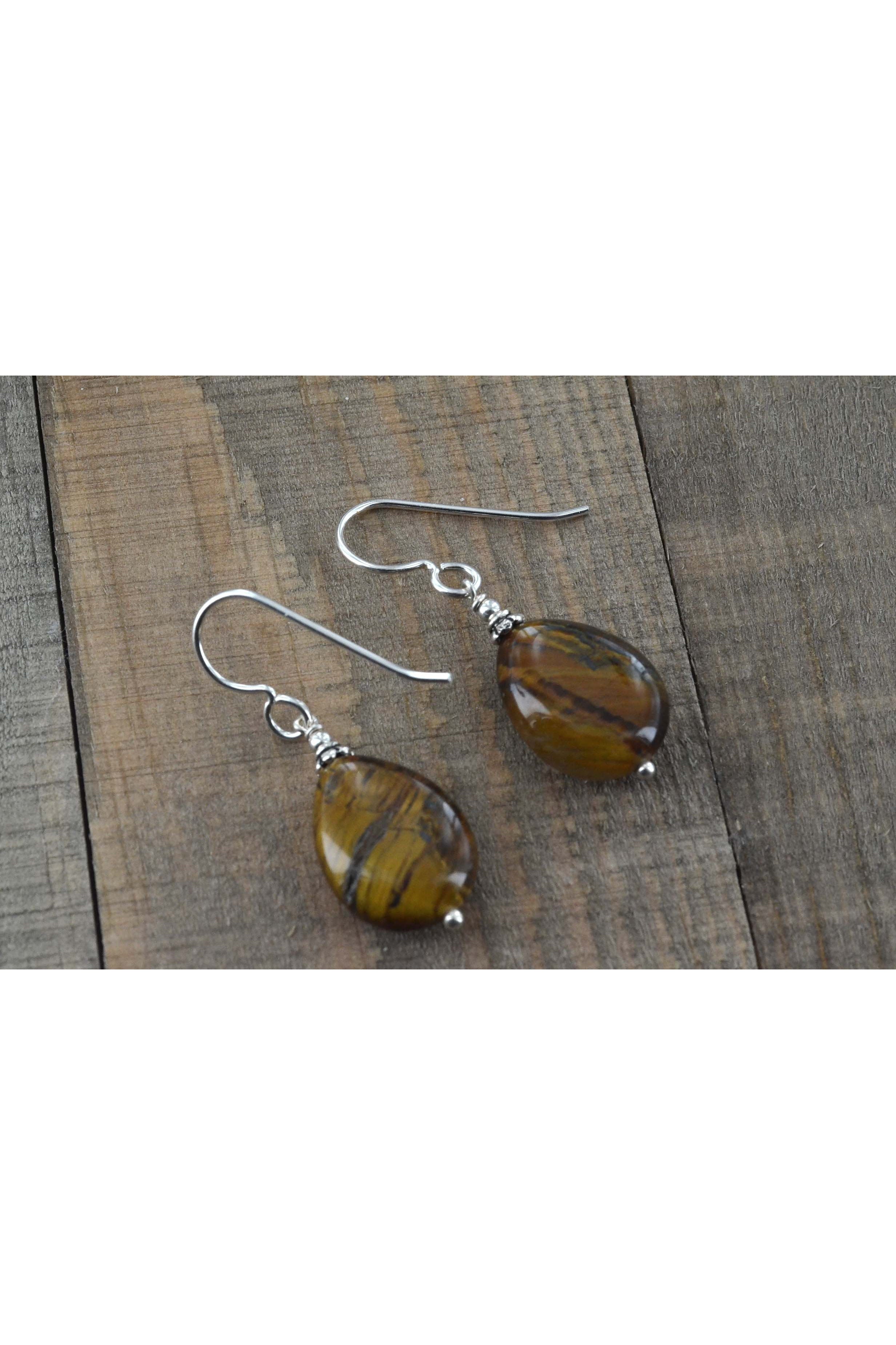 Tigers Eye Drop Earrings