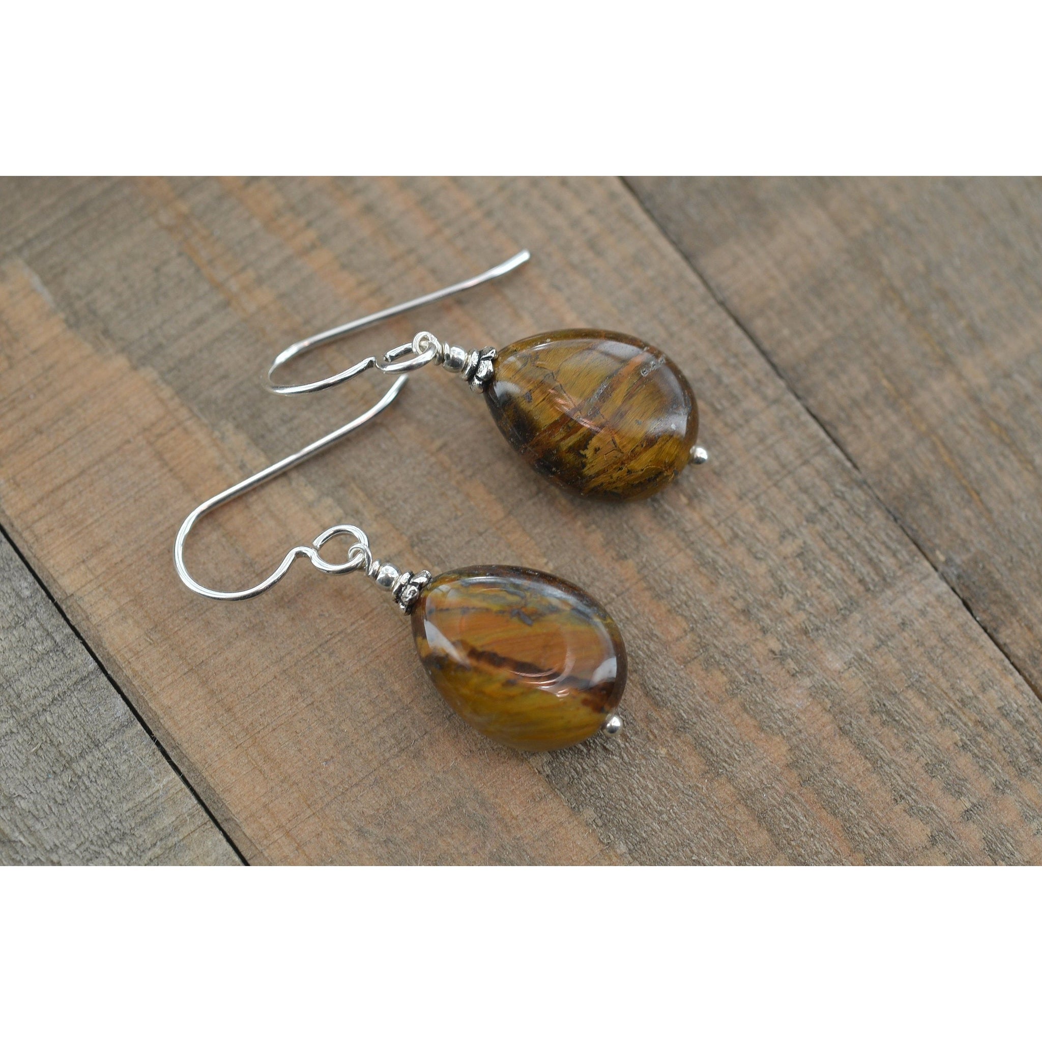 Tigers Eye Drop Earrings
