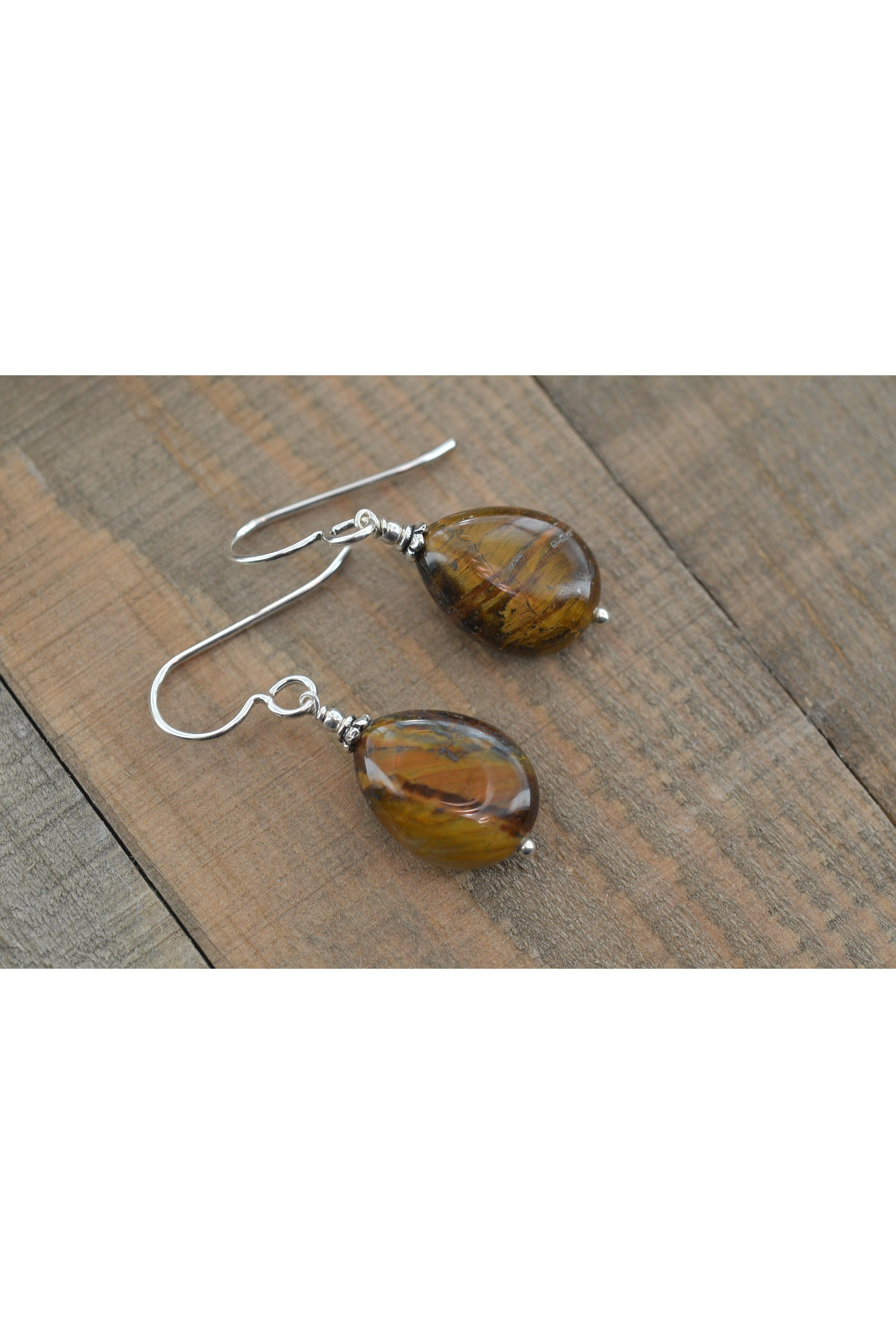 Tigers Eye Drop Earrings