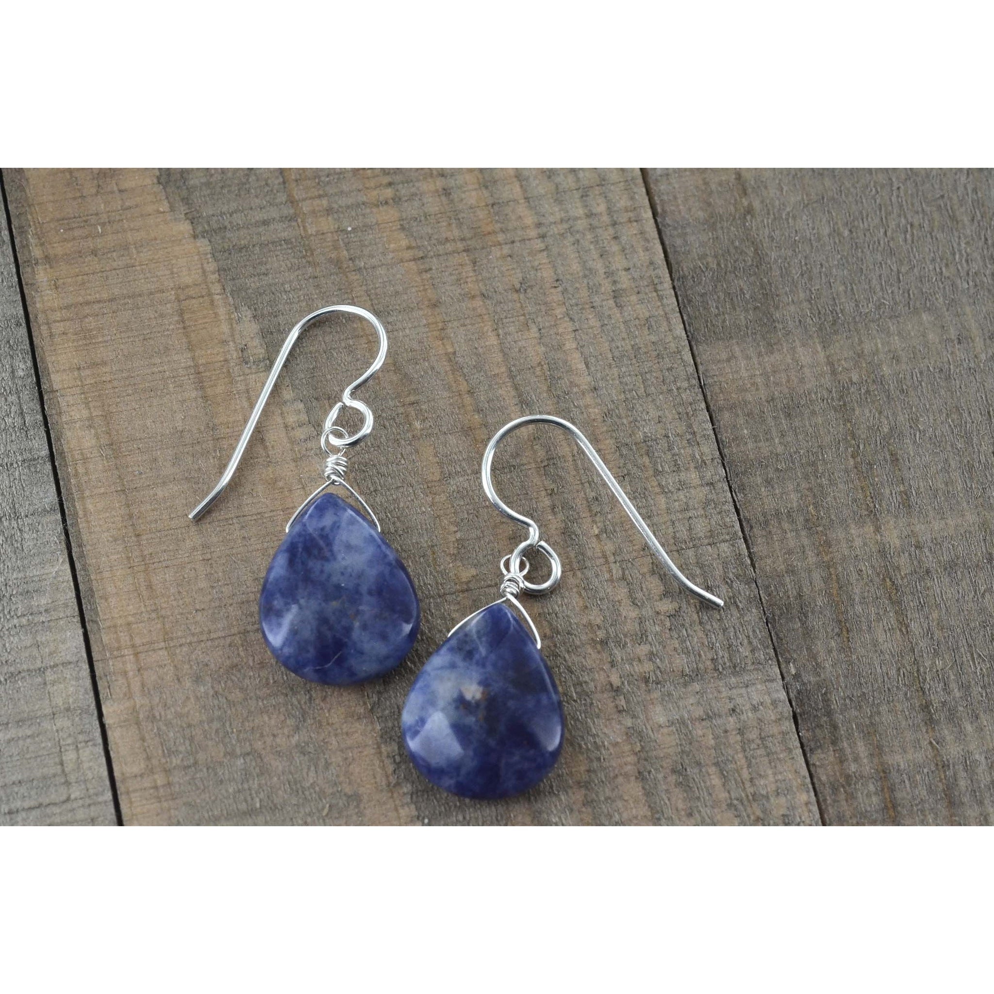 Dark Blue Gemstone Sodalite Earrings