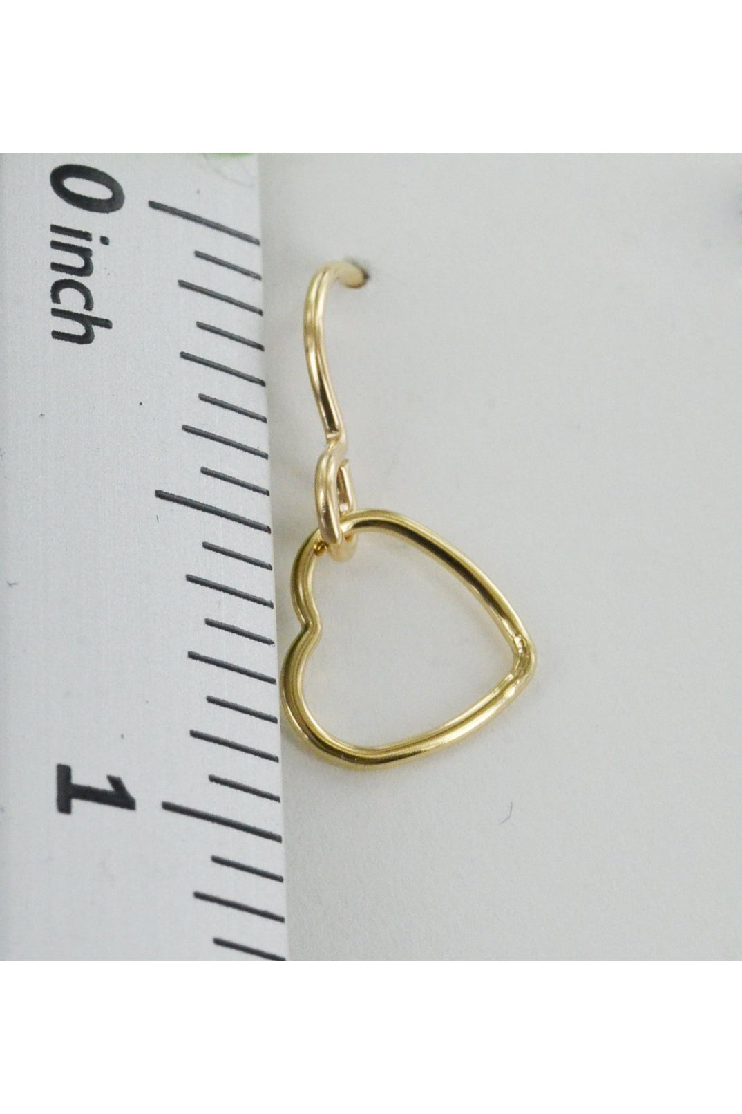 Dainty Gold Heart Dangle Earrings