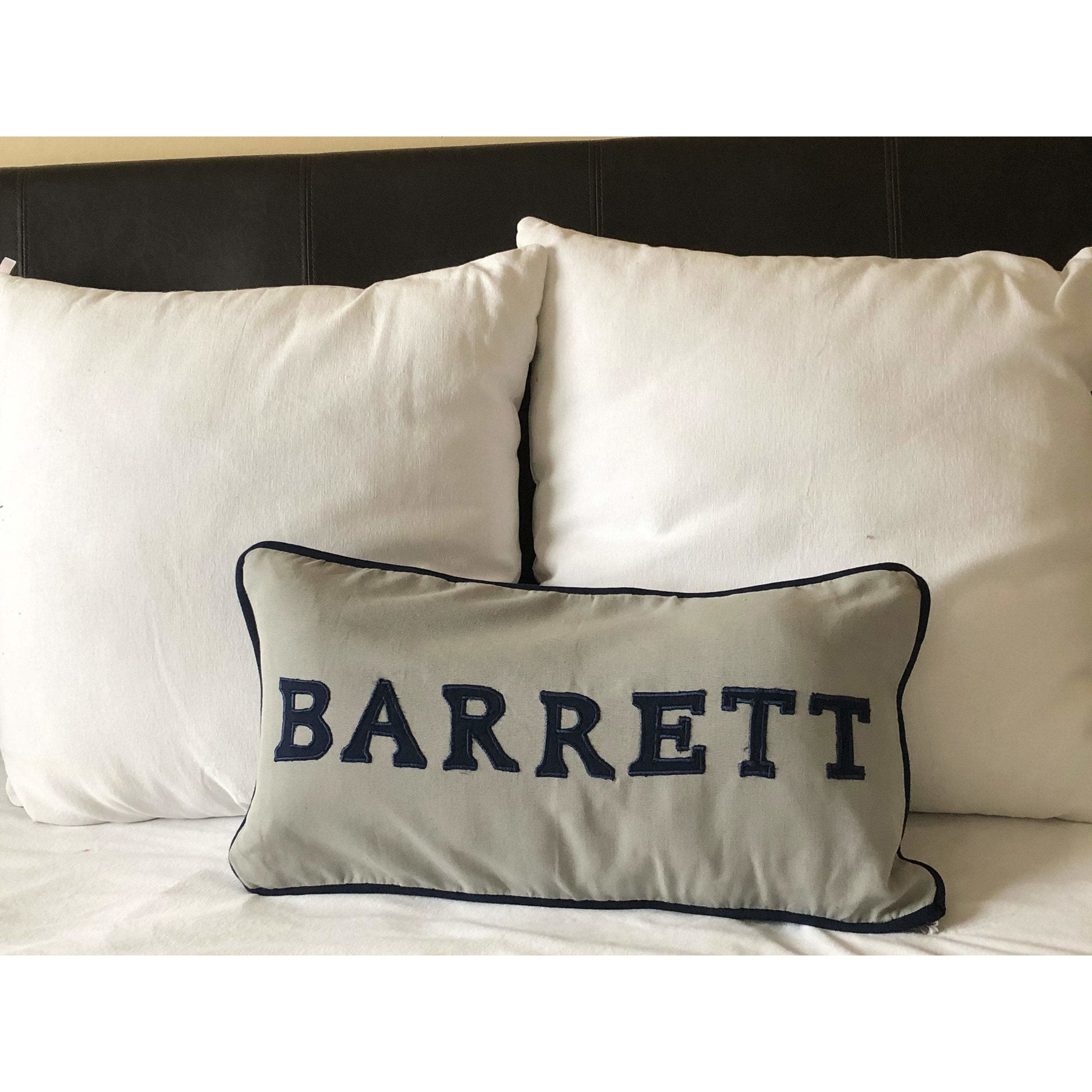 Personalized Name Pillows, Gray Rectangle Pillow Cover
