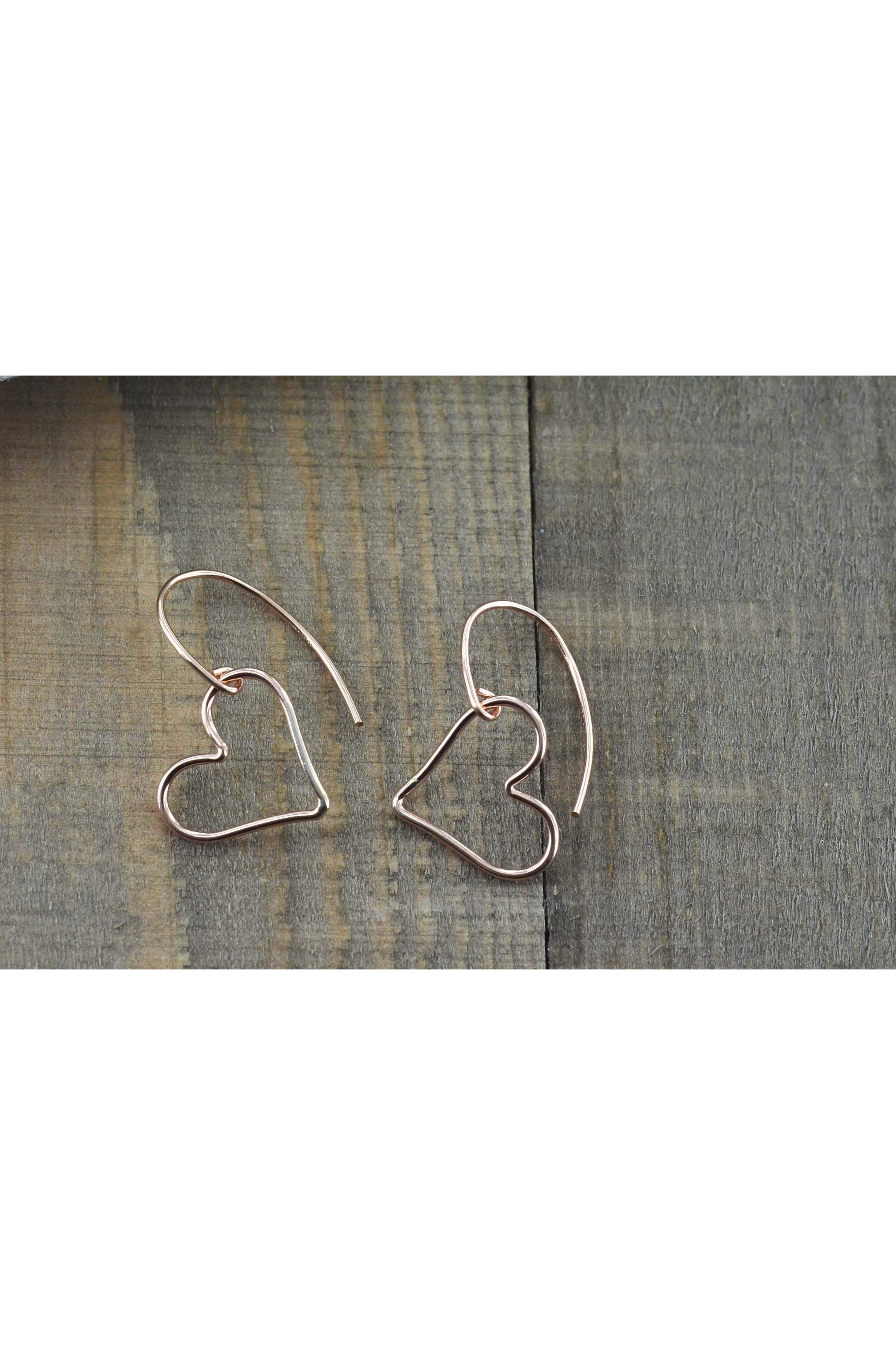 Rose Gold Heart Earrings