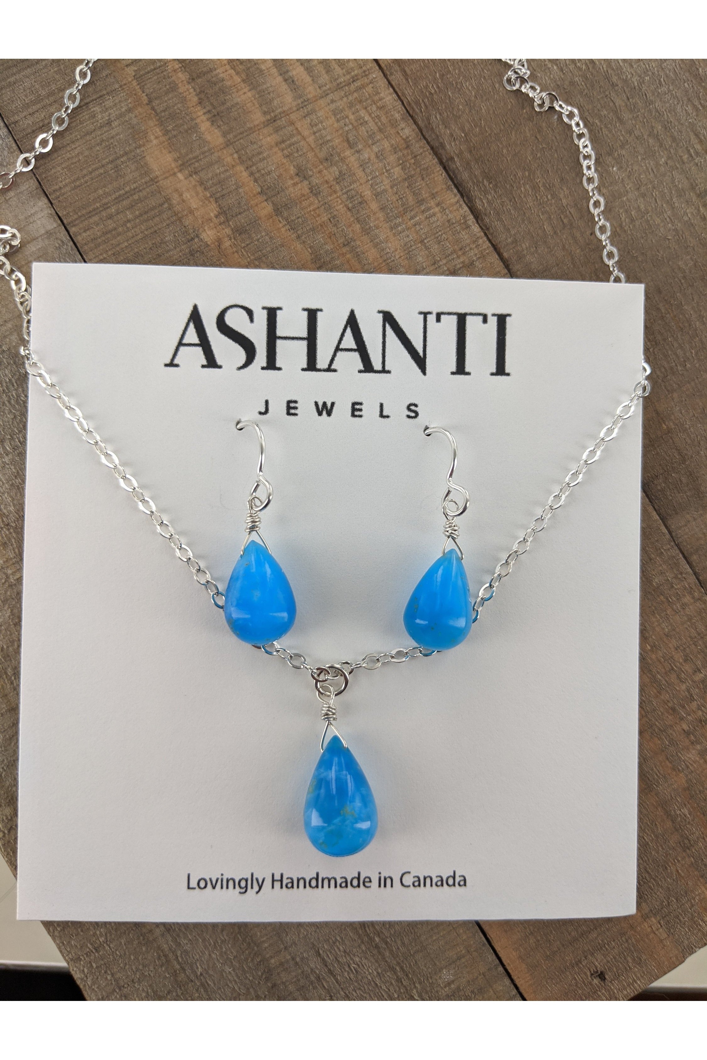 Hemimorphite Sky Blue Gemstone Drop Earrings