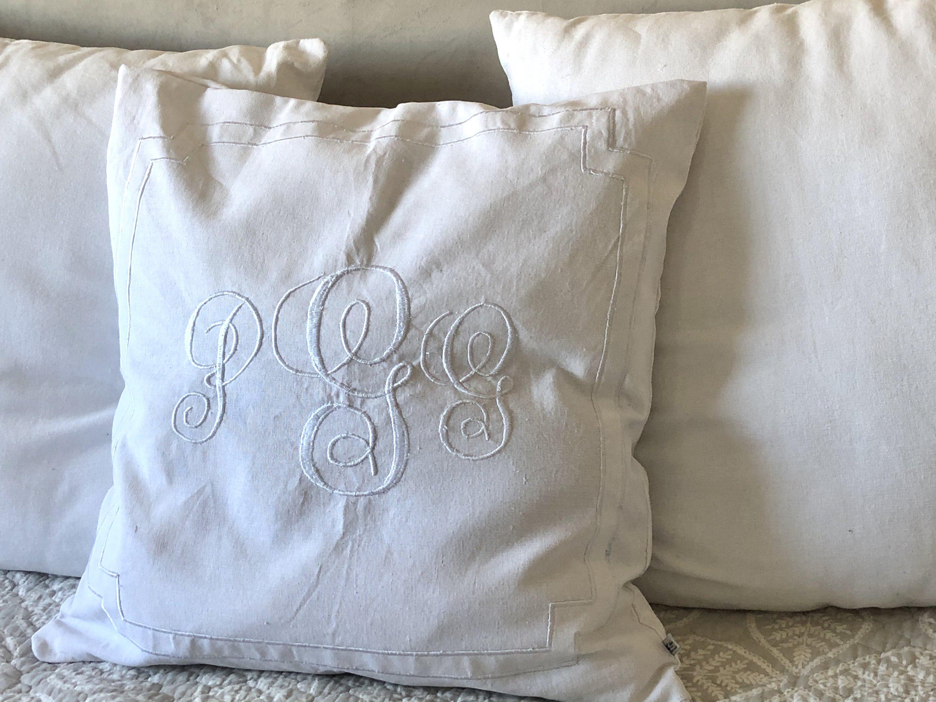 White Euros Shams Throw Pillows