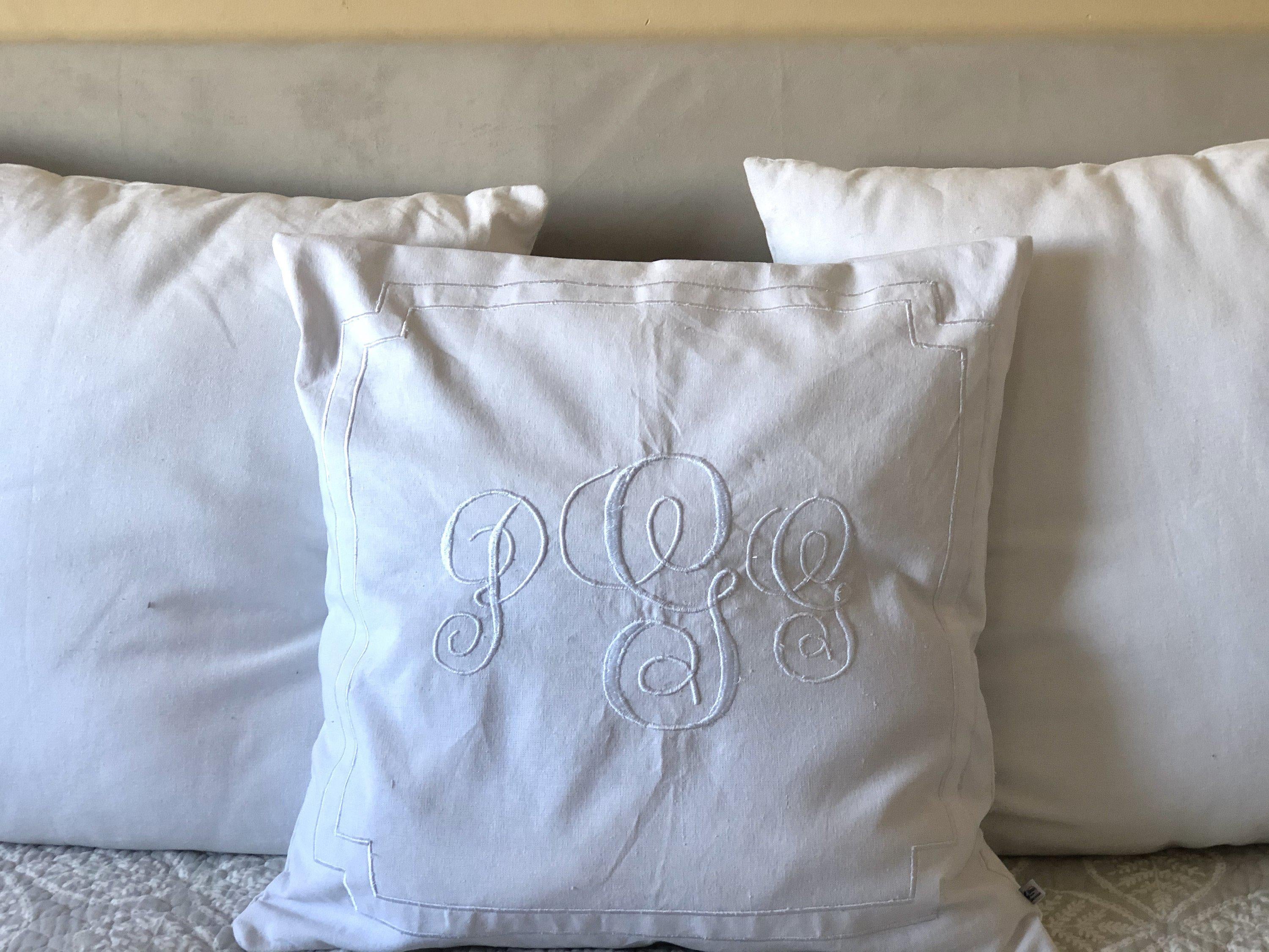 White Euros Shams Throw Pillows