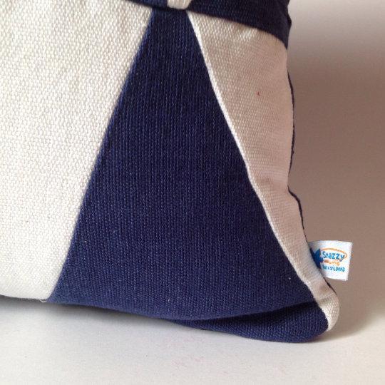 Upcycle Geometric Navy White Pillow | Abstract Sofa pillows