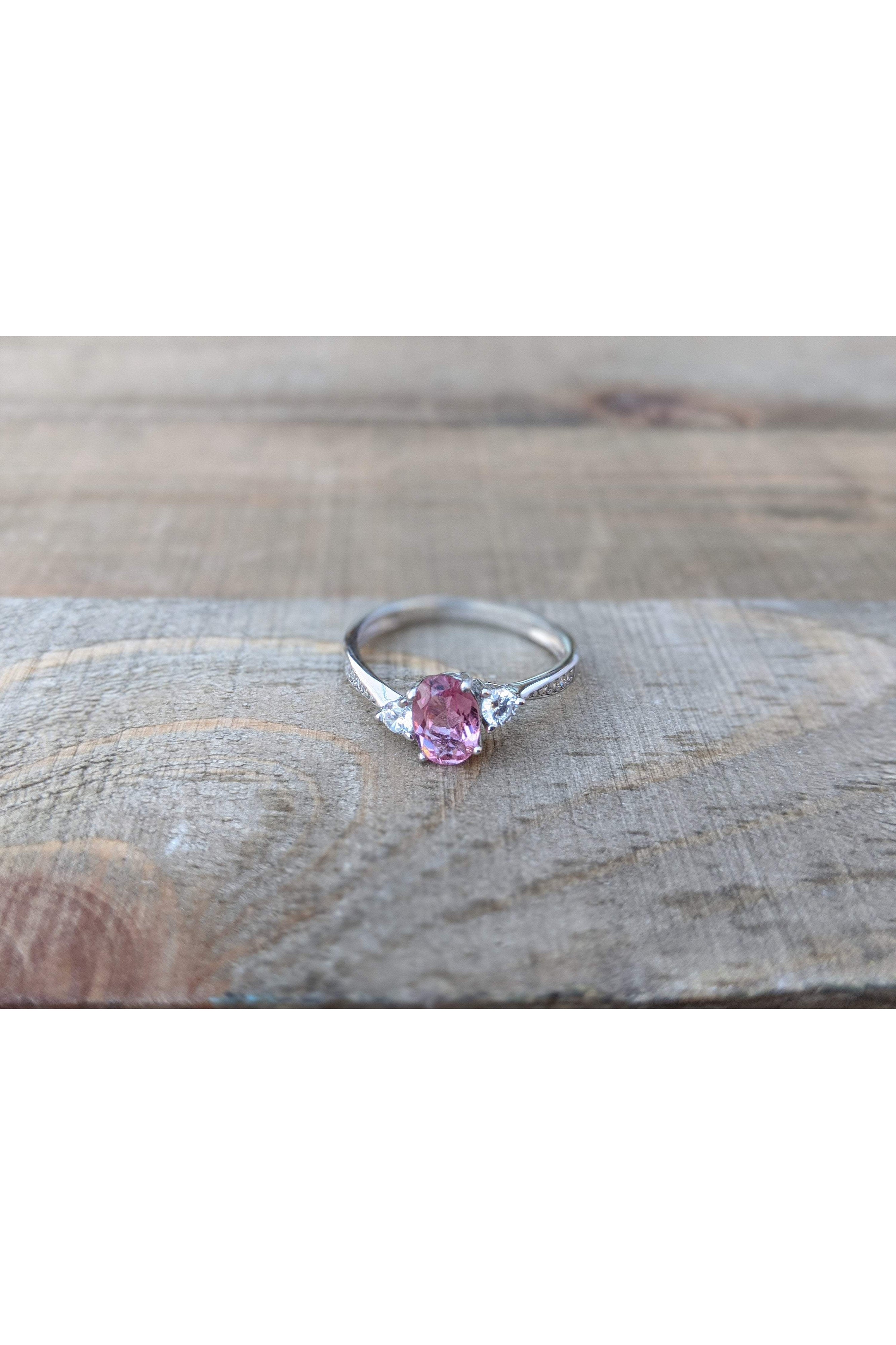 Dainty Pink Tourmaline Ring