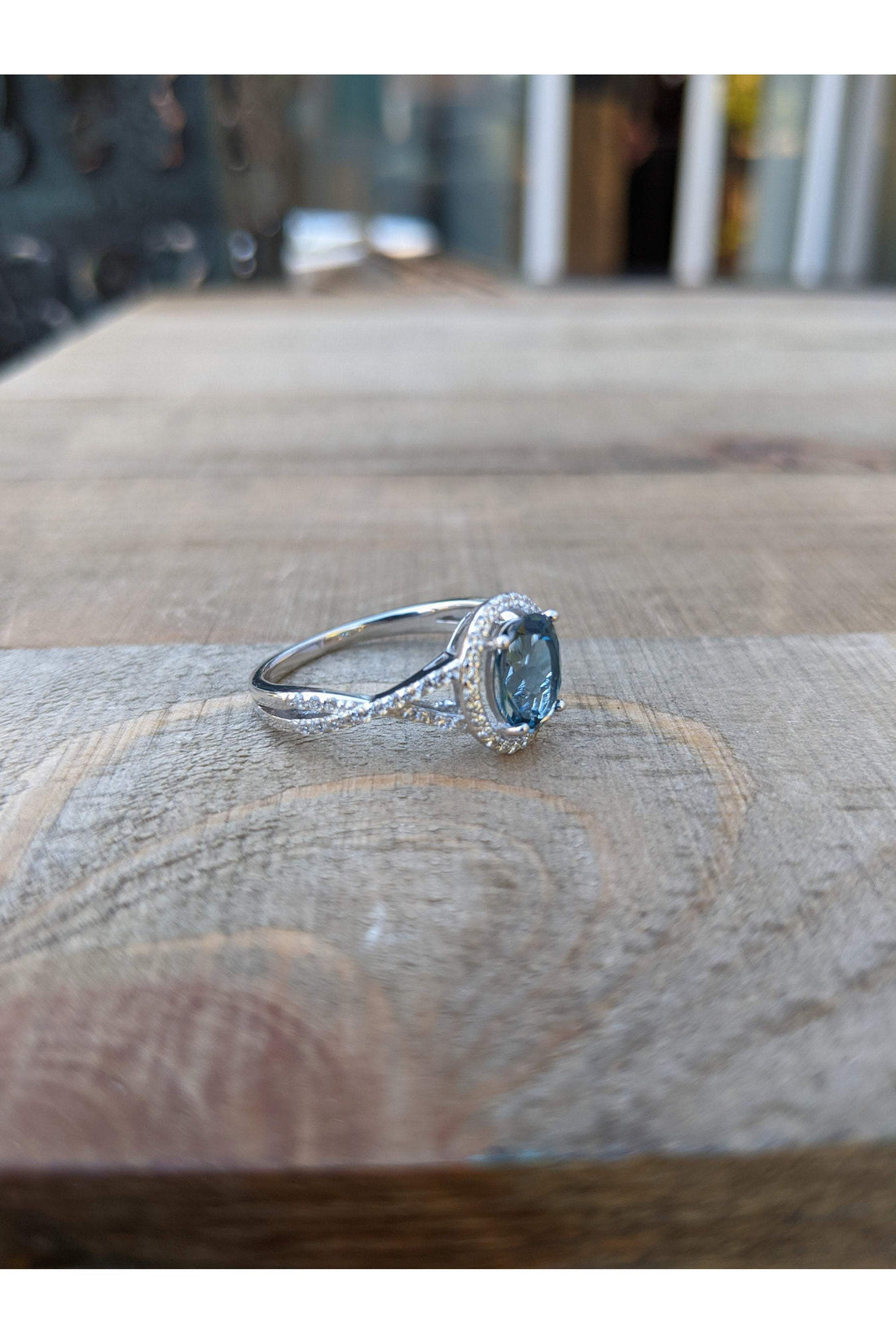 Oval London Blue Topaz Silver Ring