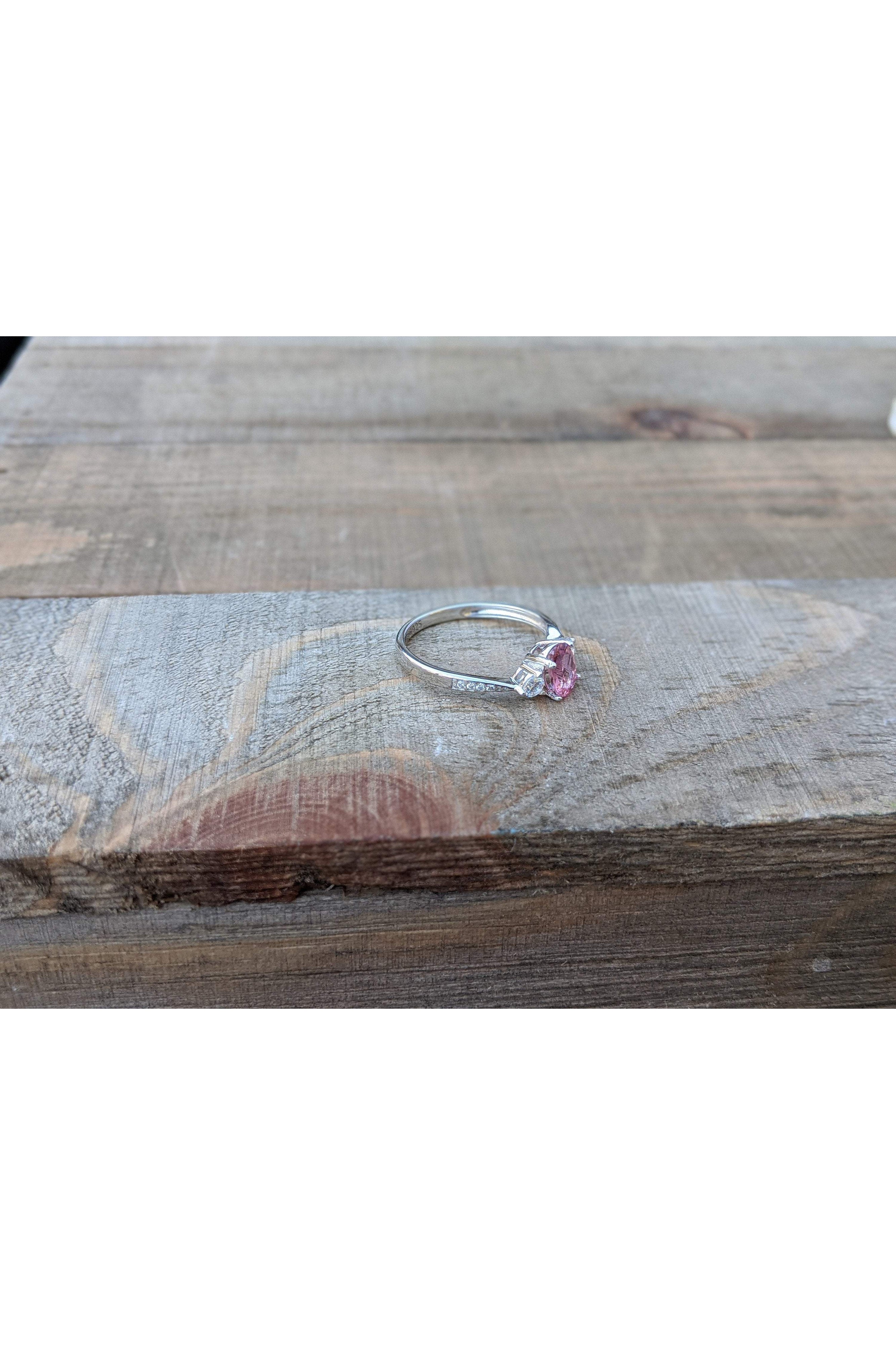 Dainty Pink Tourmaline Ring