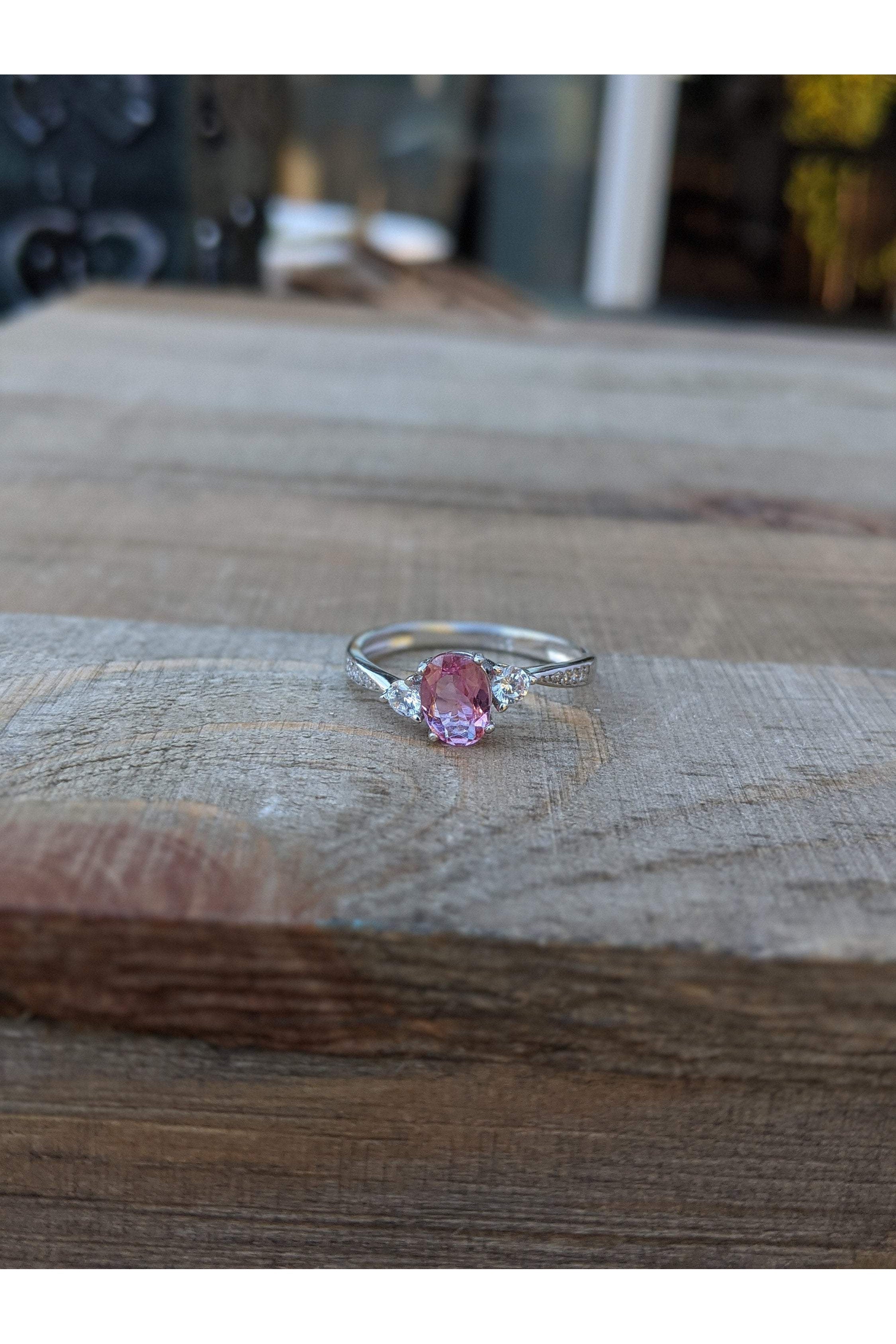 Dainty Pink Tourmaline Ring