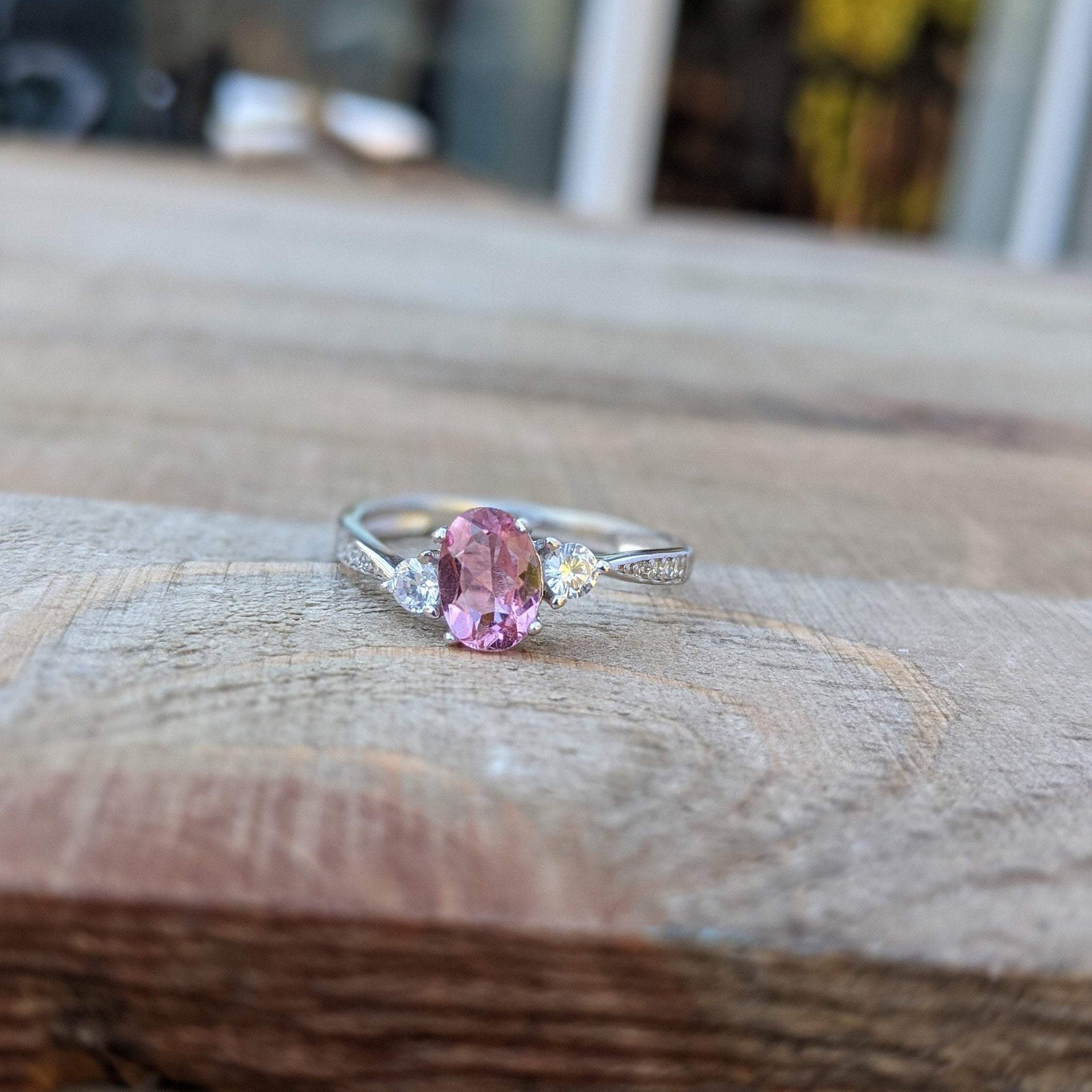 Dainty Pink Tourmaline Ring