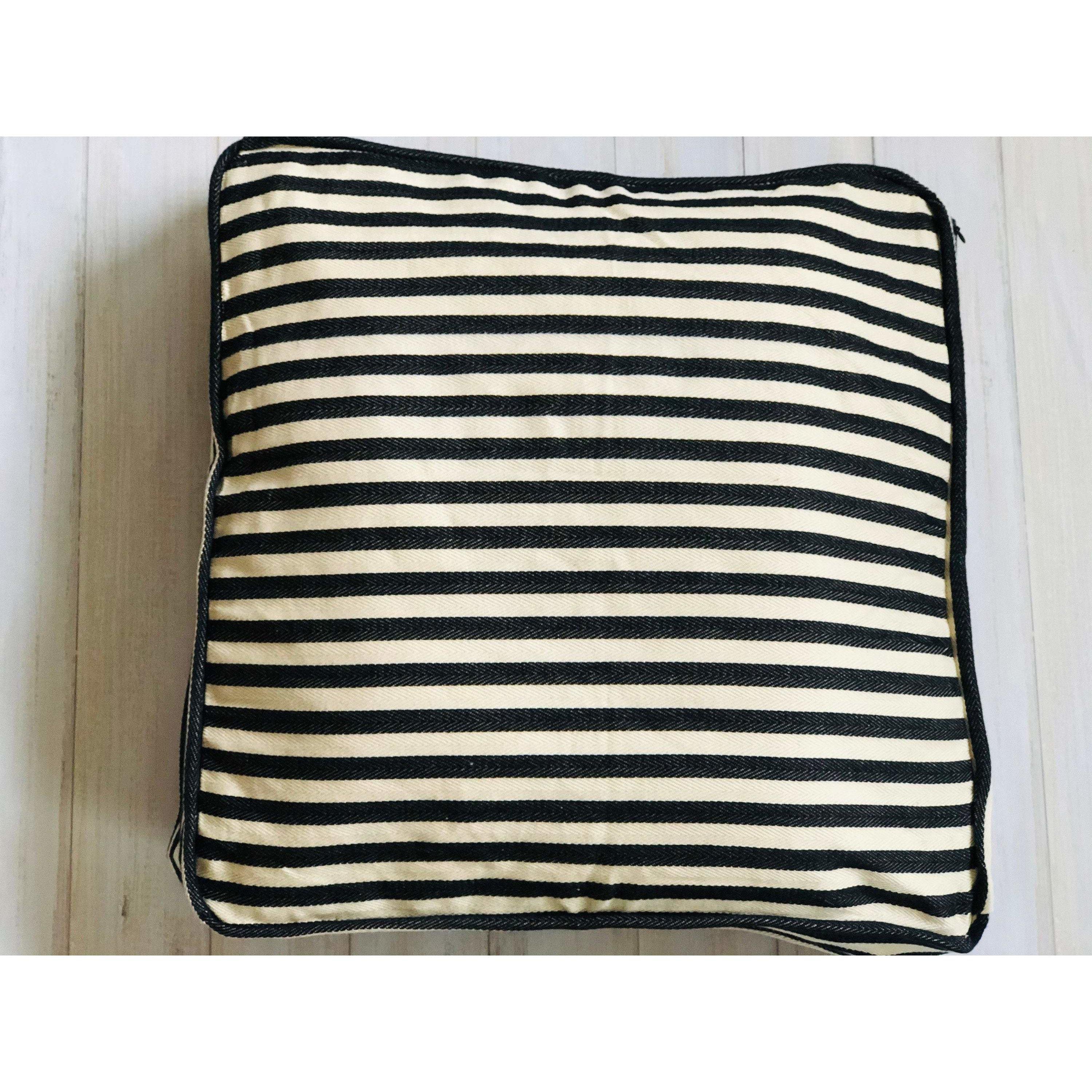 Ticking Pillow Covers, French Box Pillow Covers, Floor Pillow Cover